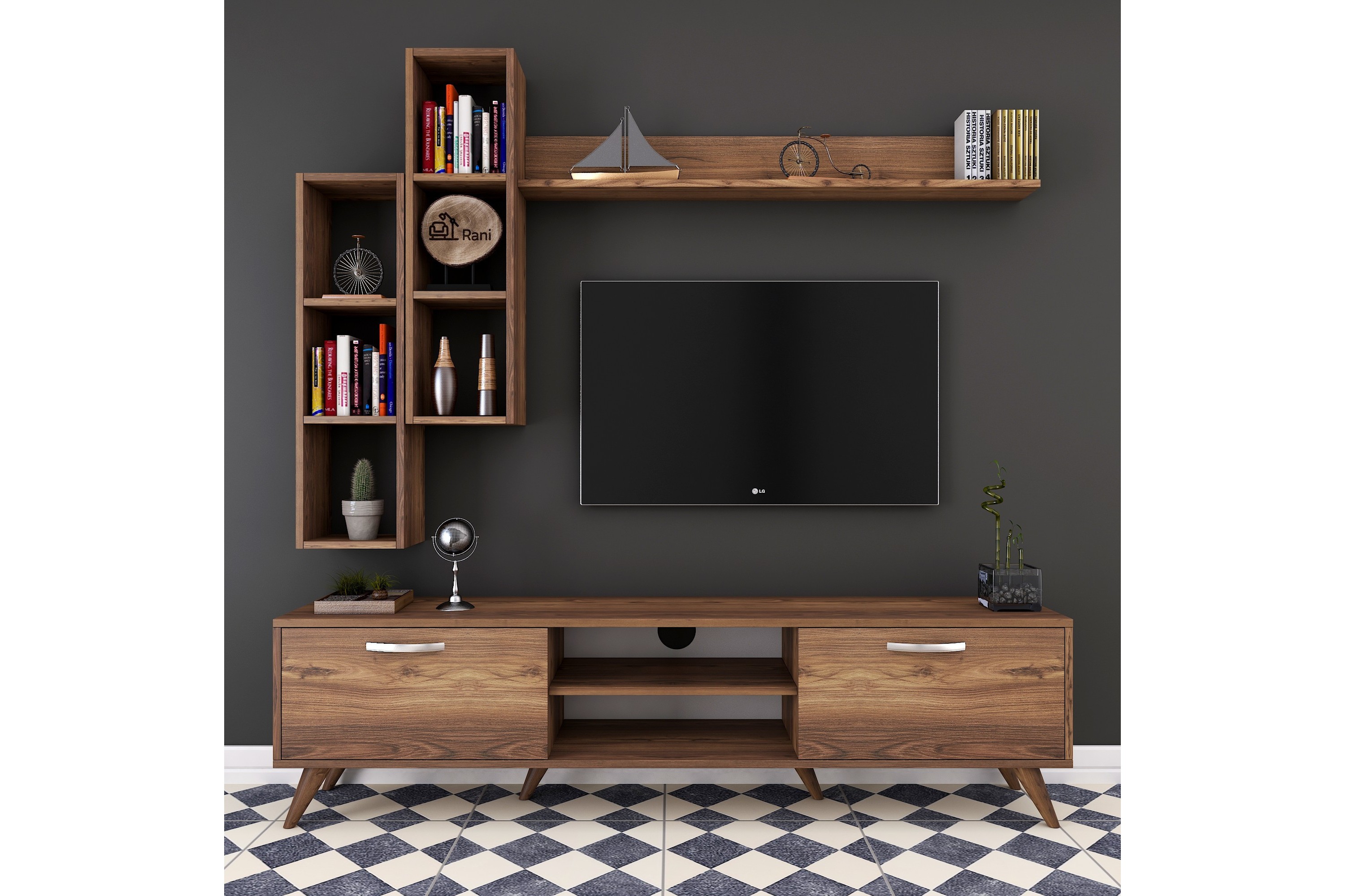 TV-Möbelset Horveryd 180 cm Brun