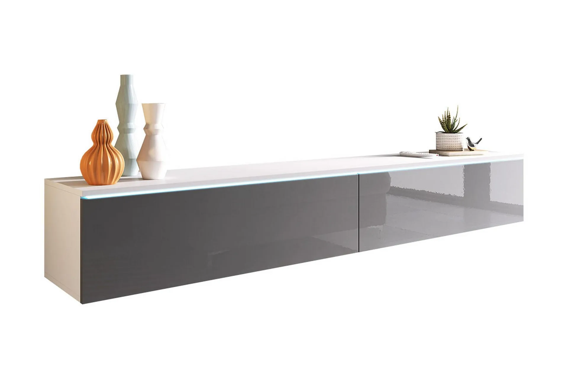 cuguen tv-skåp 180 cm - vit/grå