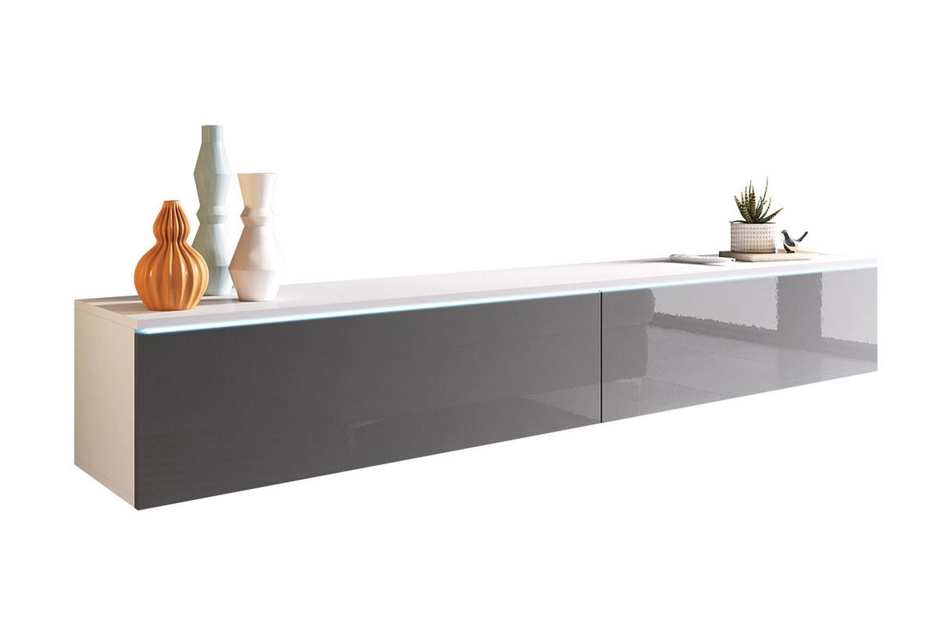 Cuguen Tv-sk&aring;p 180 cm - Vit/Gr&aring;