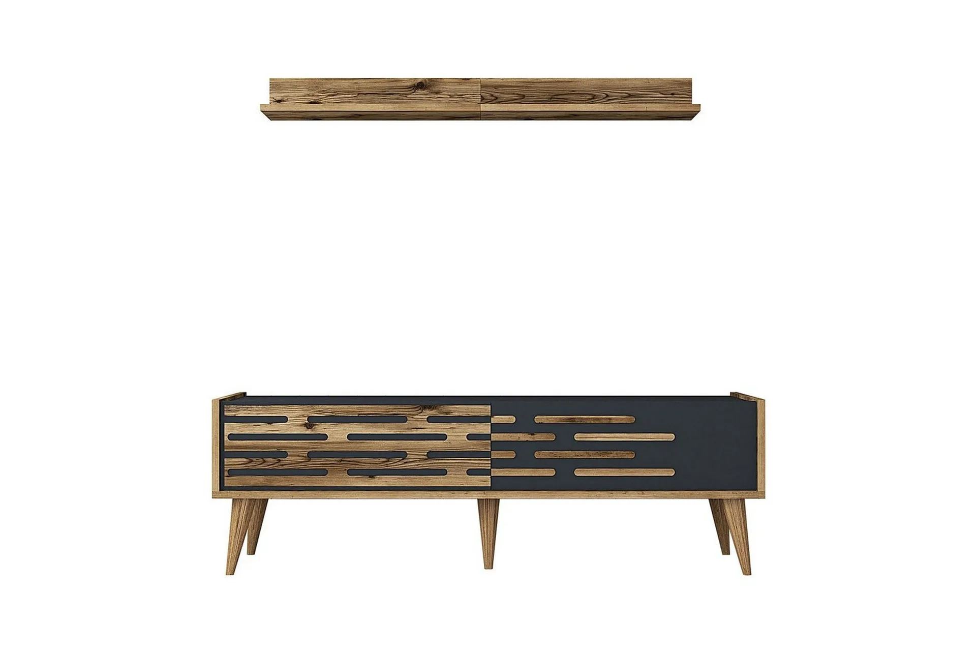 Valensiya Tv-möbelset 140x45 cm - Valnöt/Antracit