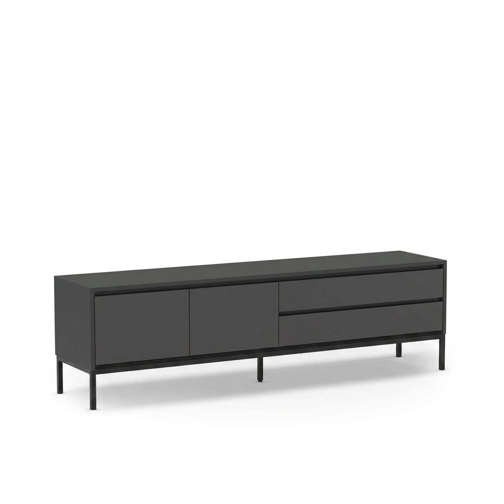 Velar TV-b&auml;nk 180x55x40 cm - Antracit/Wood Black/Svart