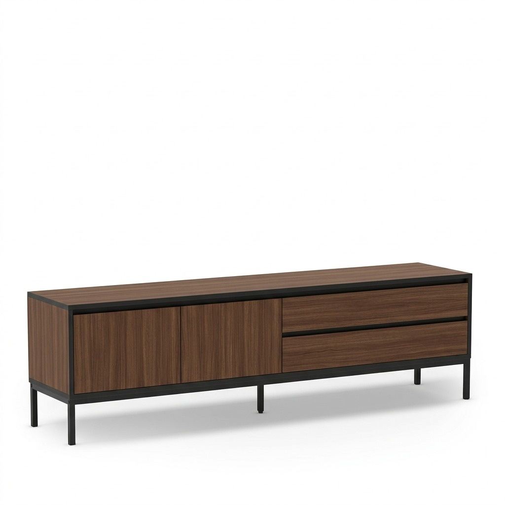 Velar TV-b&auml;nk 180x55x40 cm - Milano Walnut, Wood Black, Black