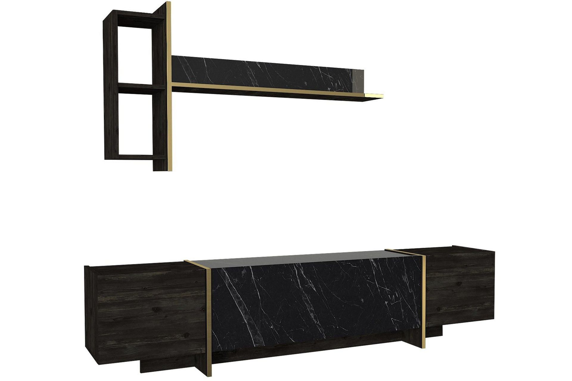 veyron tv-bänk 103,8 cm - svart/guld