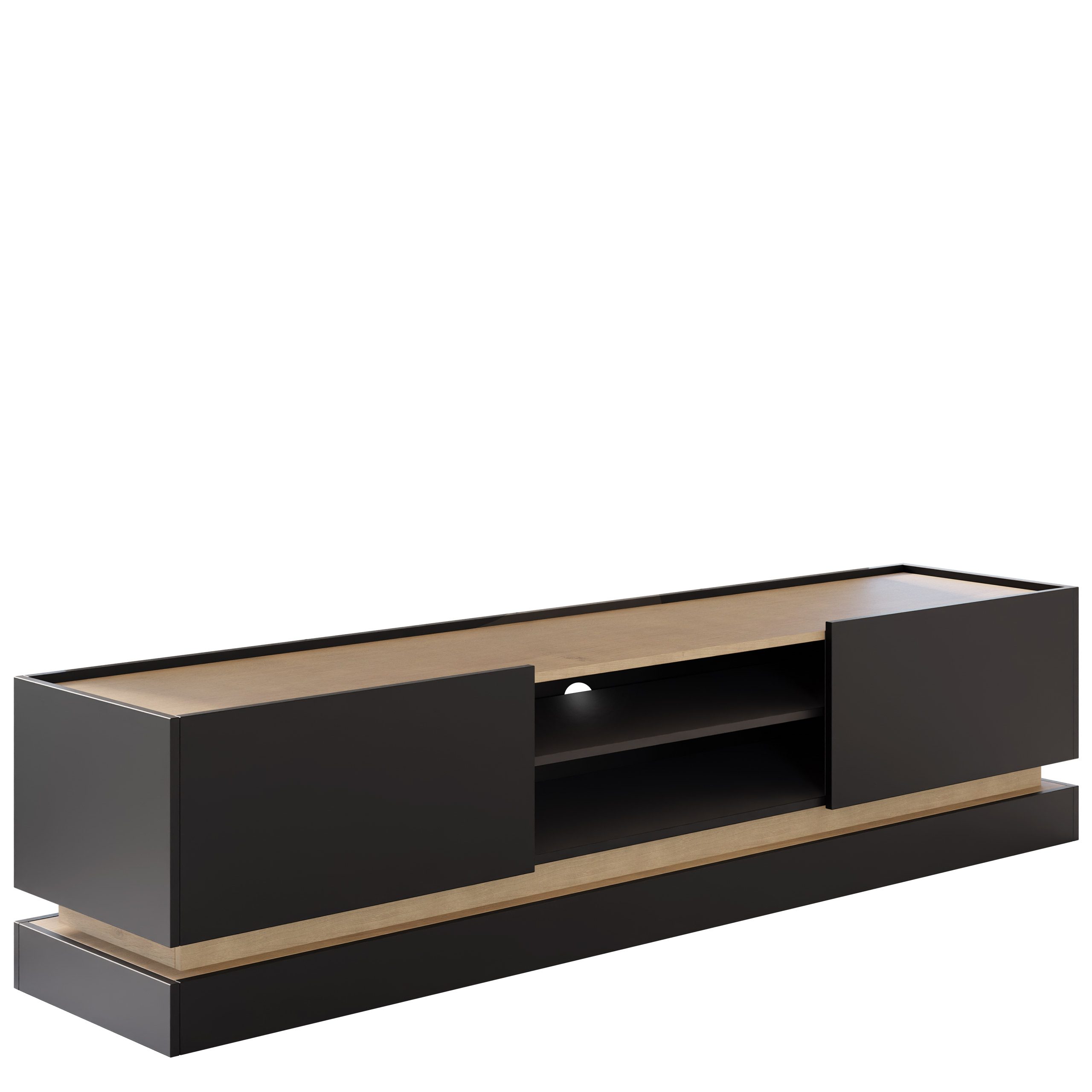 zelric tv-bänk 200 cm - svart