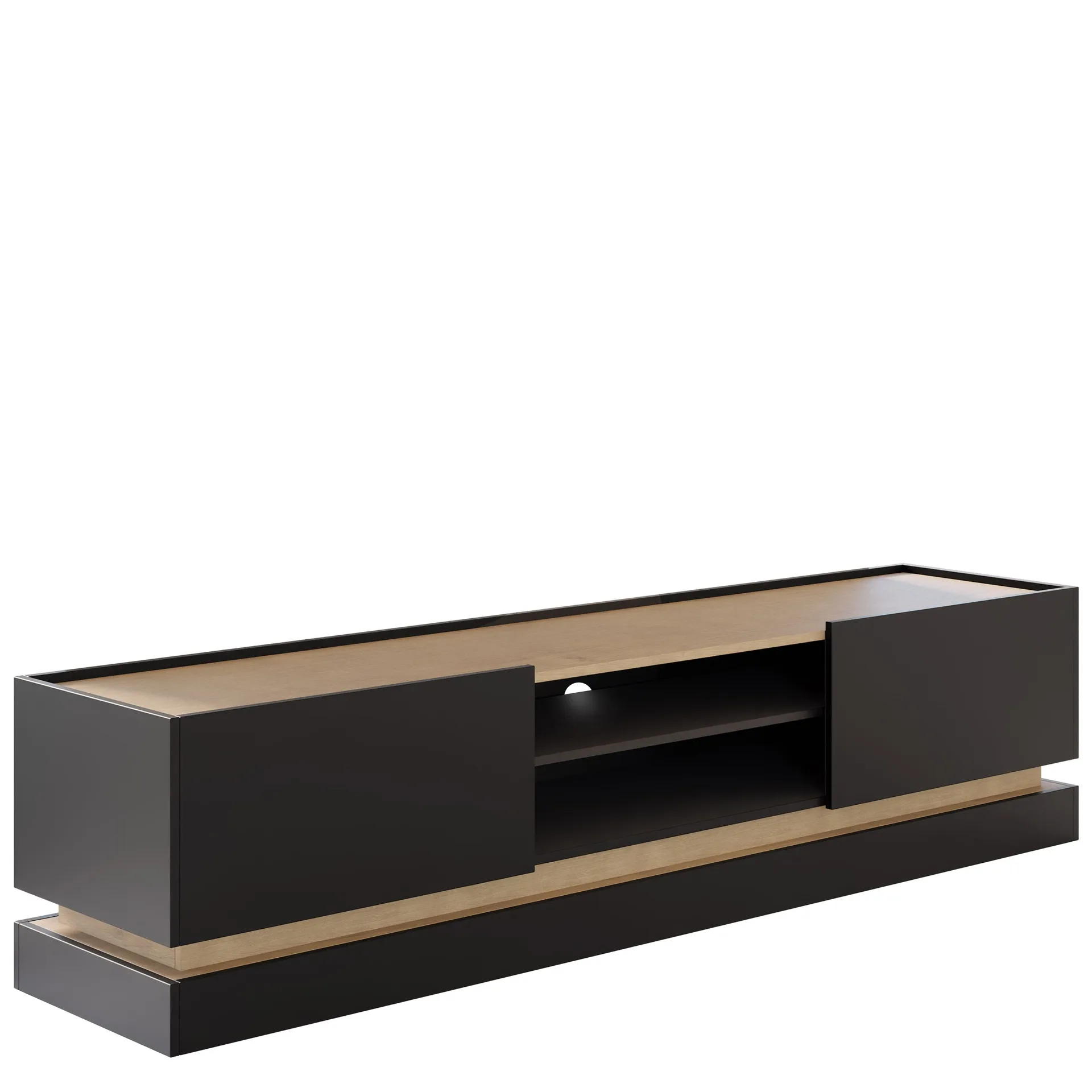 Zelric Tv-b&auml;nk 200 cm - Svart