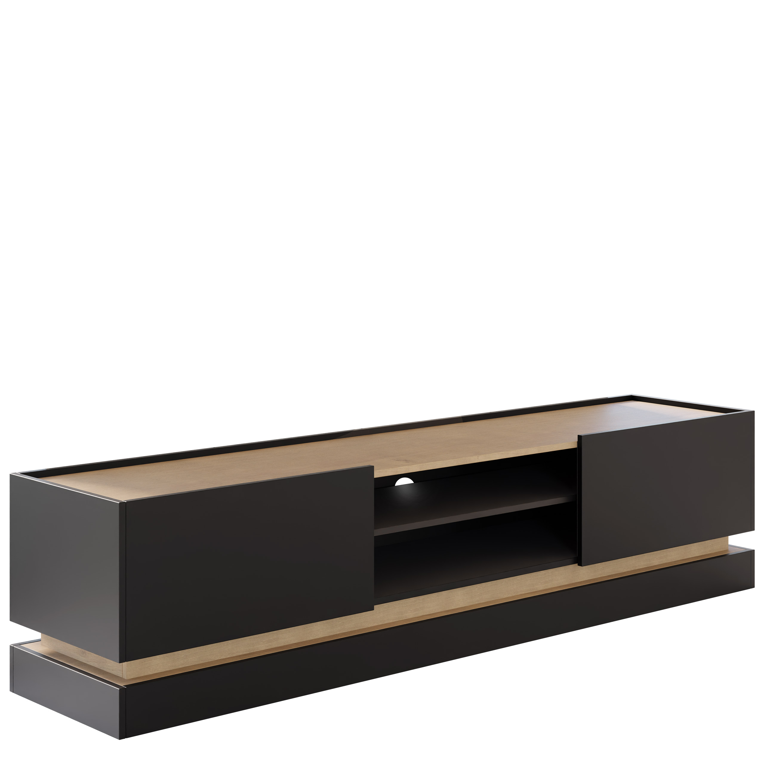 zelric tv-bänk 200 cm - svart