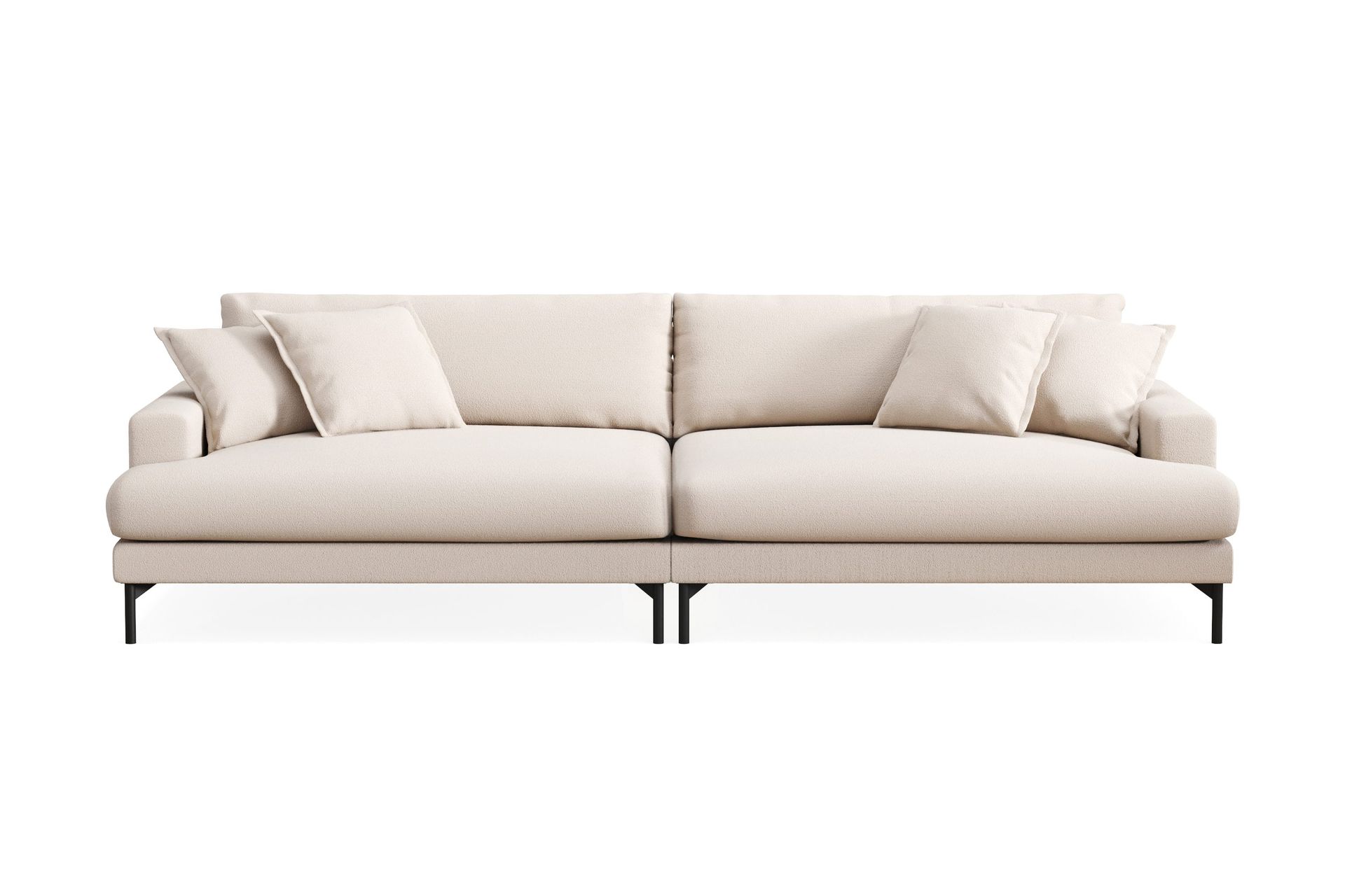Menard Premium 5-sits Djup Soffa i Boucl&eacute; - Ljusbeige