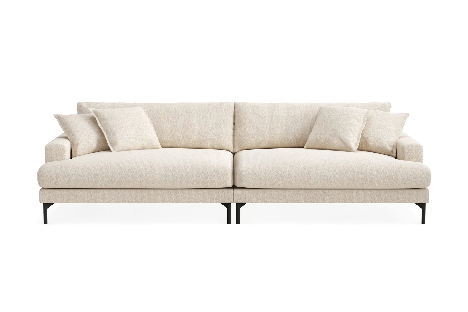 menard premium 5-sits djup soffa i chenille - ljusbeige