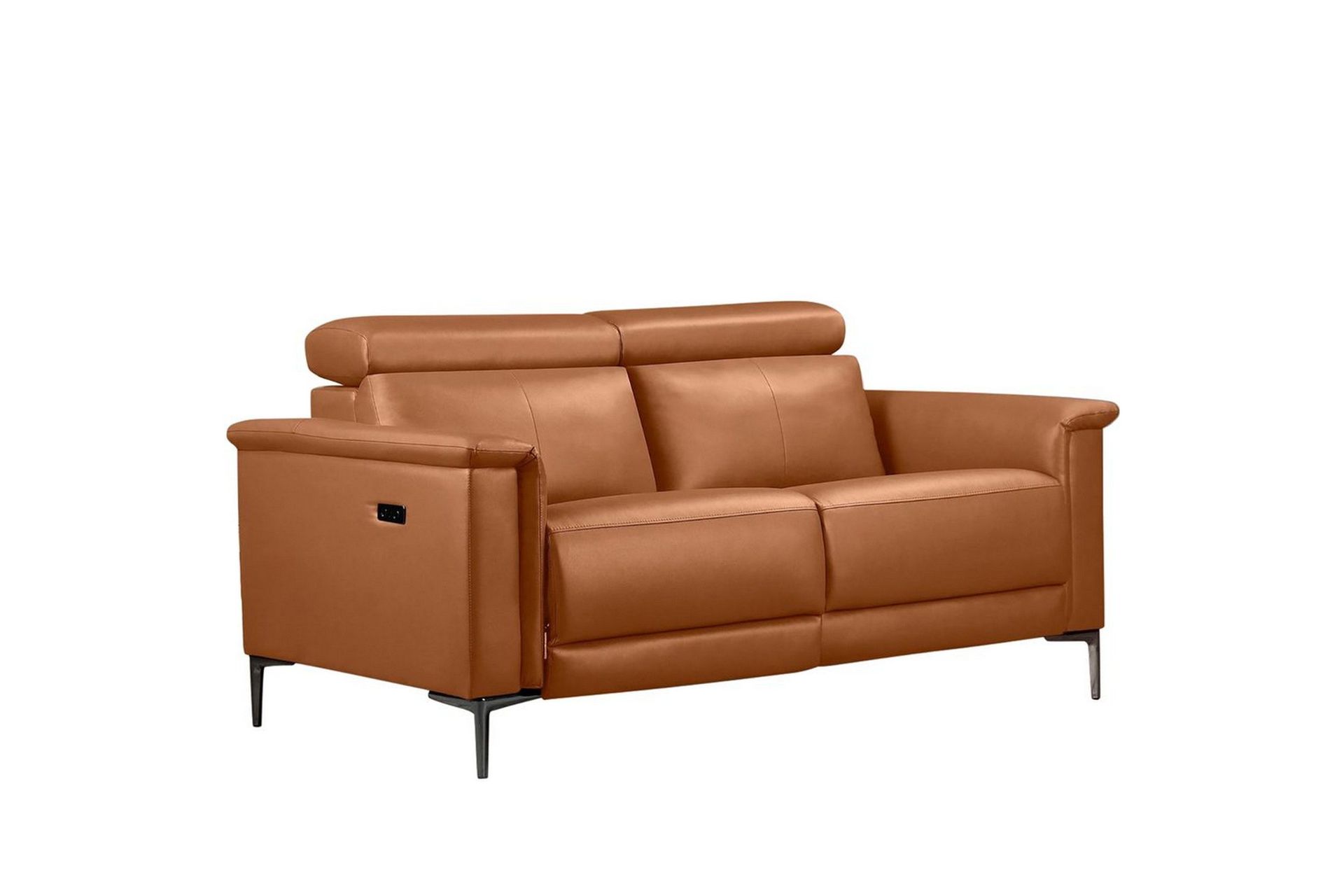 2-sitssoffa Lund Cognac, L&auml;der/PU, Elektrisk vilstol - Cognac, L&auml;der/PU, Elektrisk vilstol