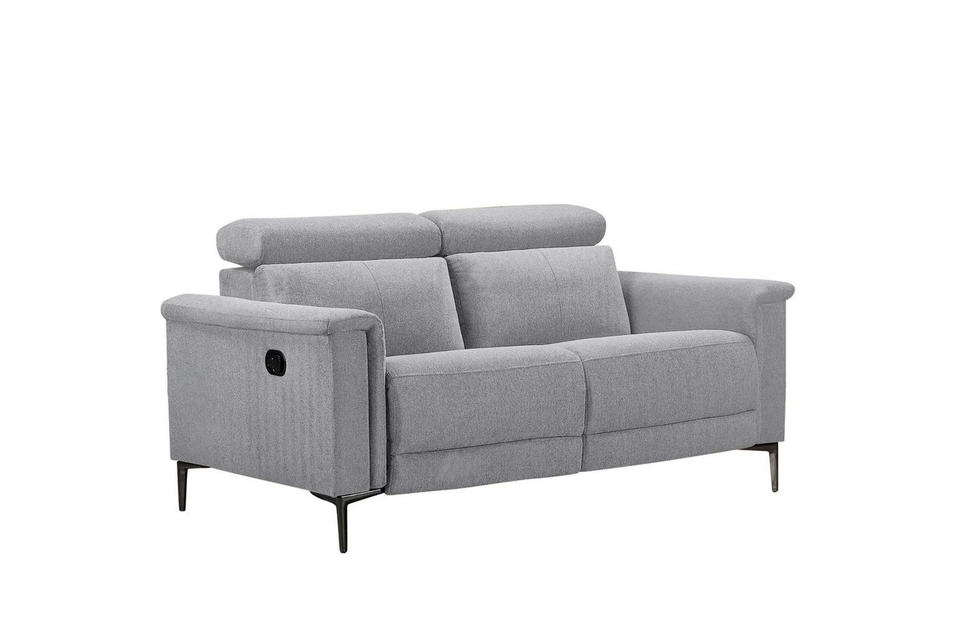 2-sitssoffa lund ljusgrå, belfast tyg, manuell vilstol - ljusgrå, belfast tyg, manuell vilstol