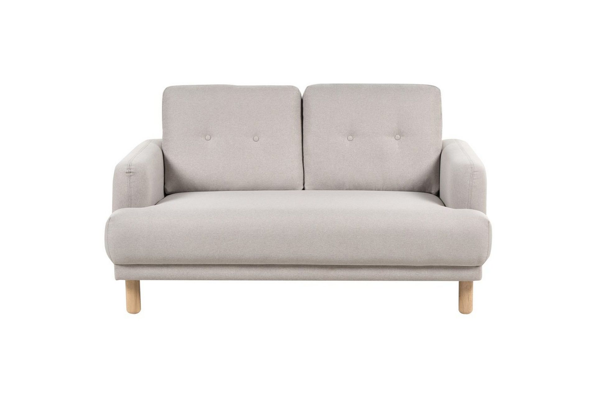 2-sitssoffa tuve beige, ljust trä, polyester - beige, ljust trä, polyester