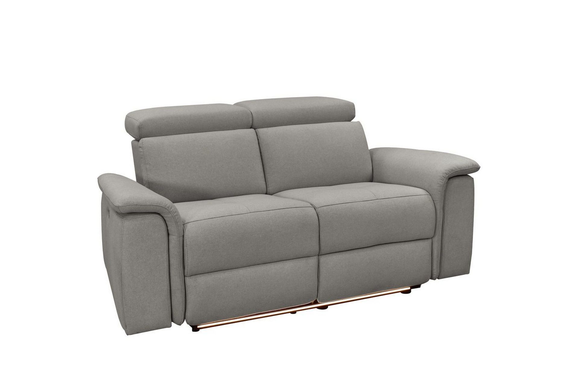 2-sitssoffa Pareli Gr&aring;, Sunday tyg, Manuell vilstol - Gr&aring;, Sunday tyg, Manuell vilstol