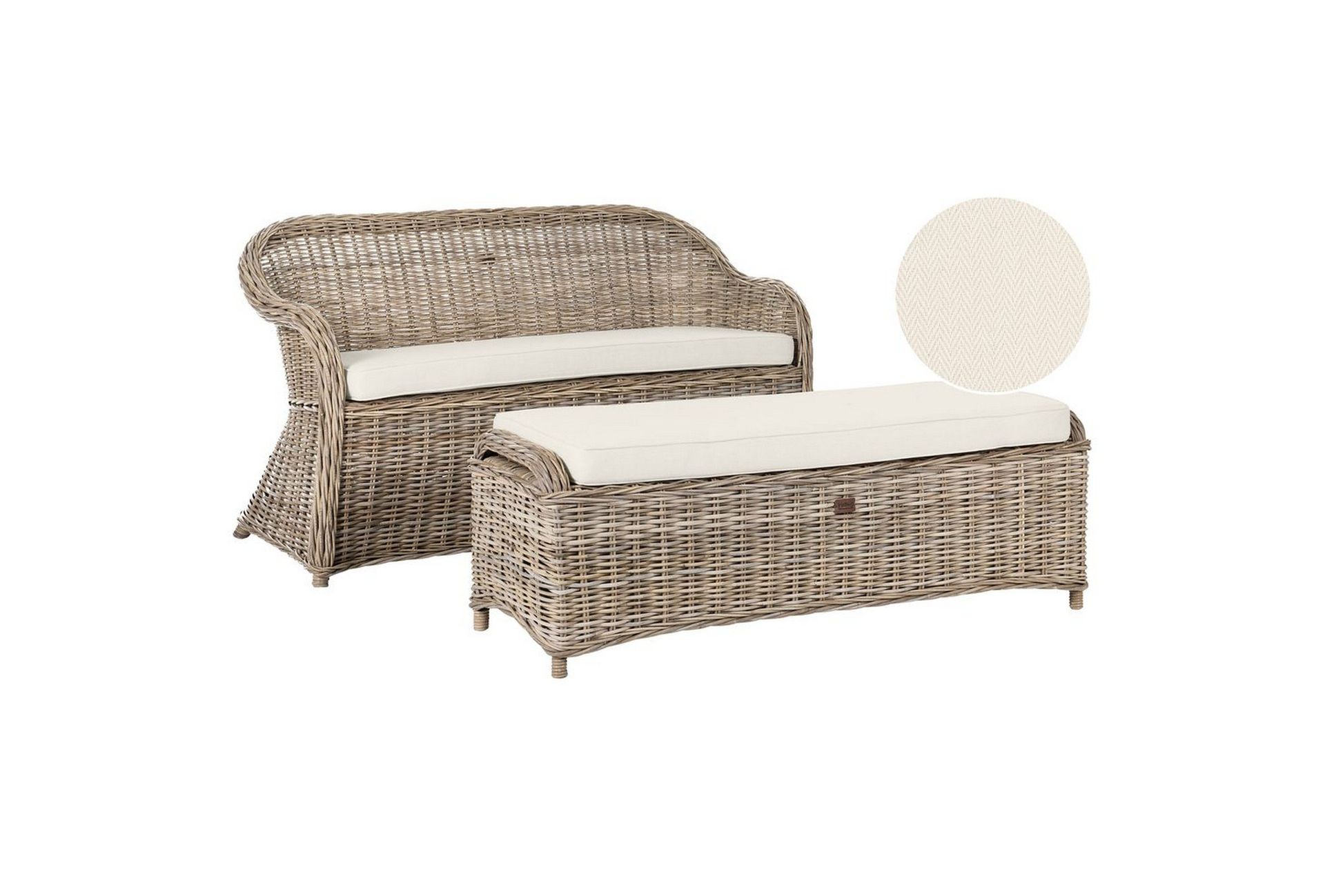 2.5-sitssoffa med fotpall Susua -