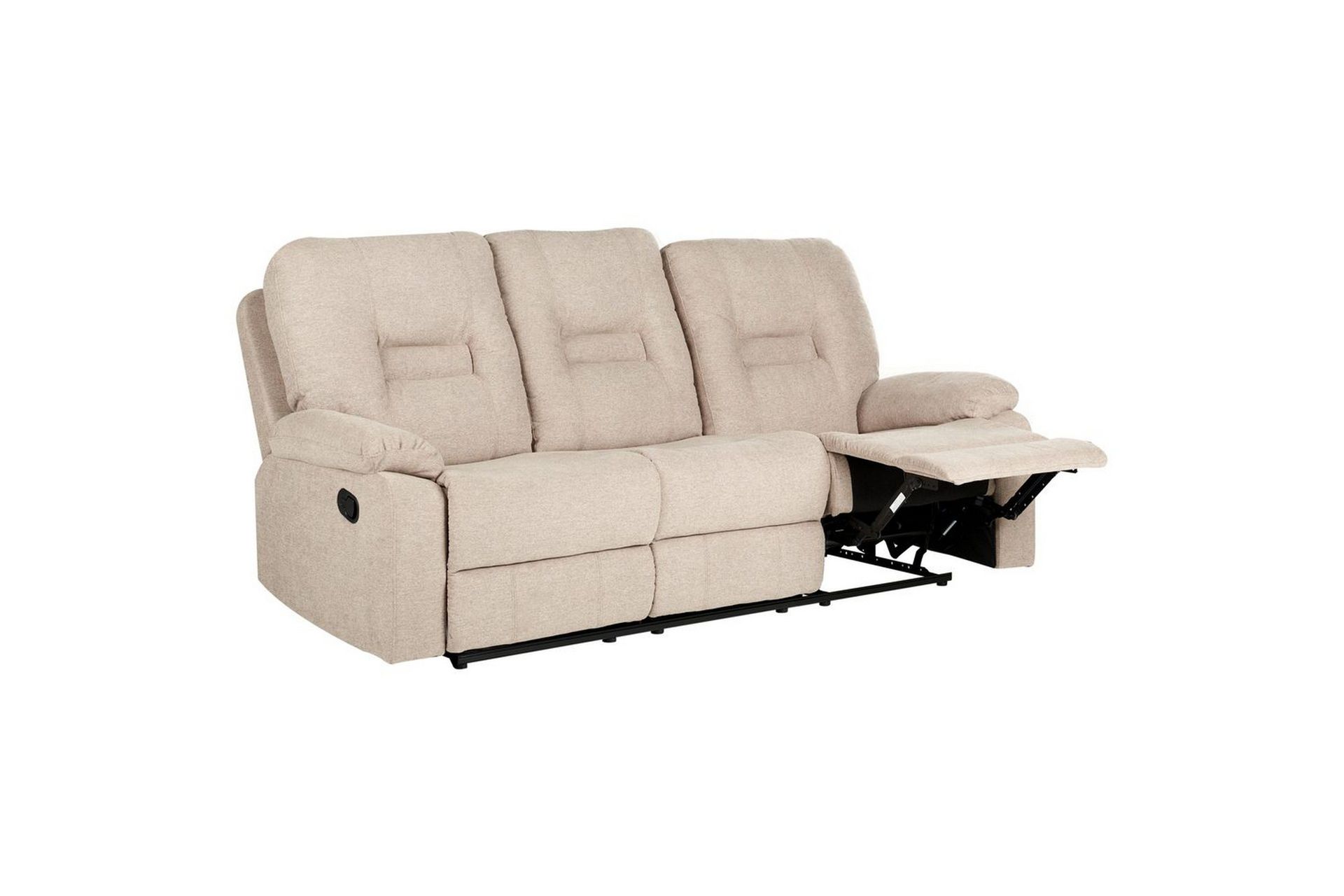 3-sits Reclinersoffa manuell Bergen Beige, svart - Beige, svart