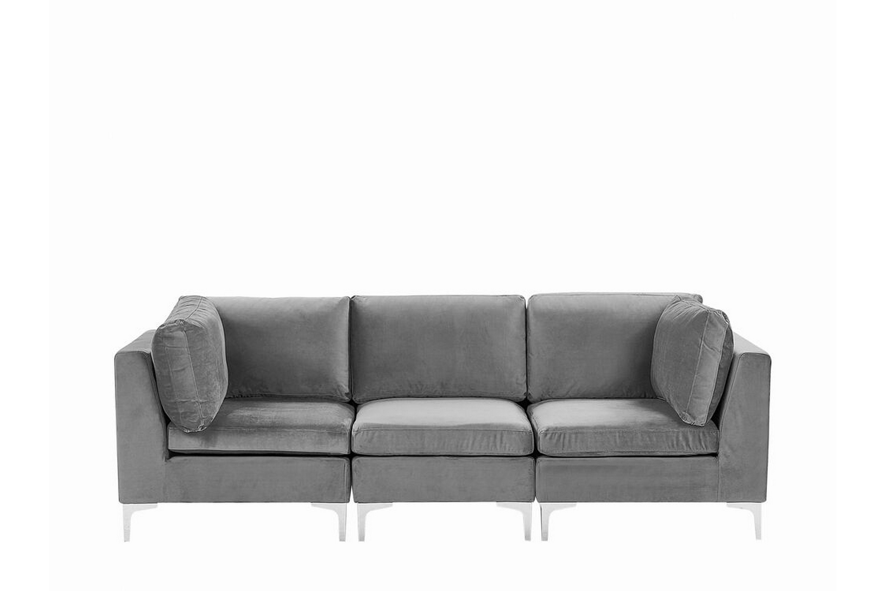 3-sits Soffa Samkom Sammet/Grå