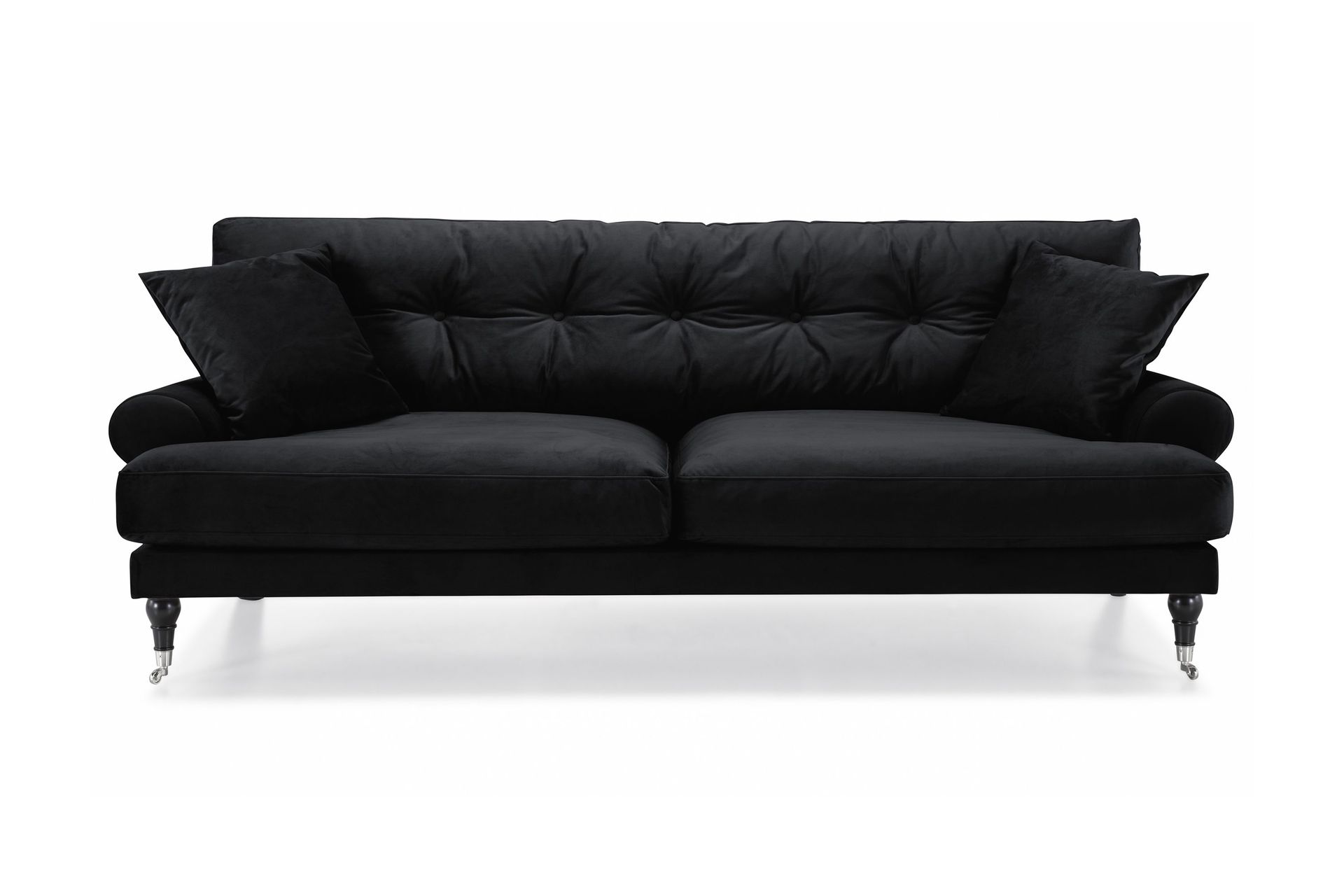 Andrew 3-sits Sammetssoffa - Svart