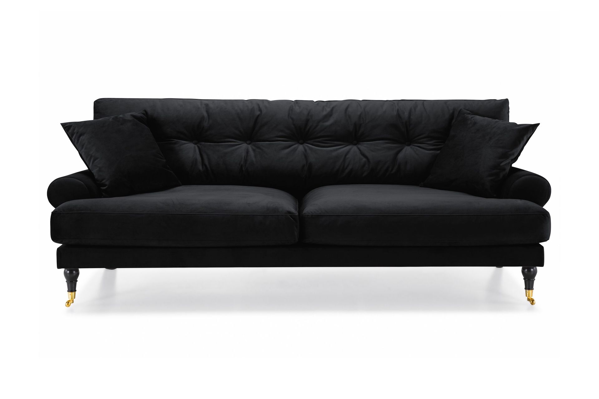 Andrew 3-sits Sammetssoffa - Svart