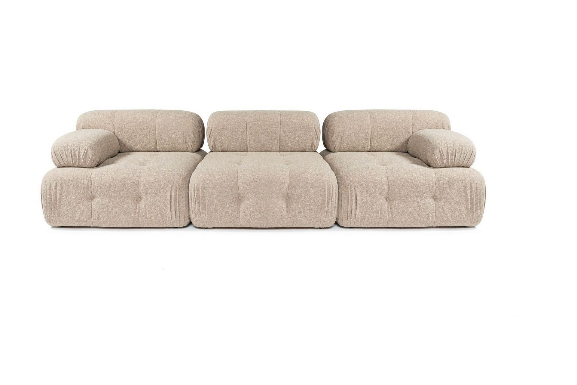 Belgin Bubblig Soffa 3-sits med fasta armst&ouml;d - Peach