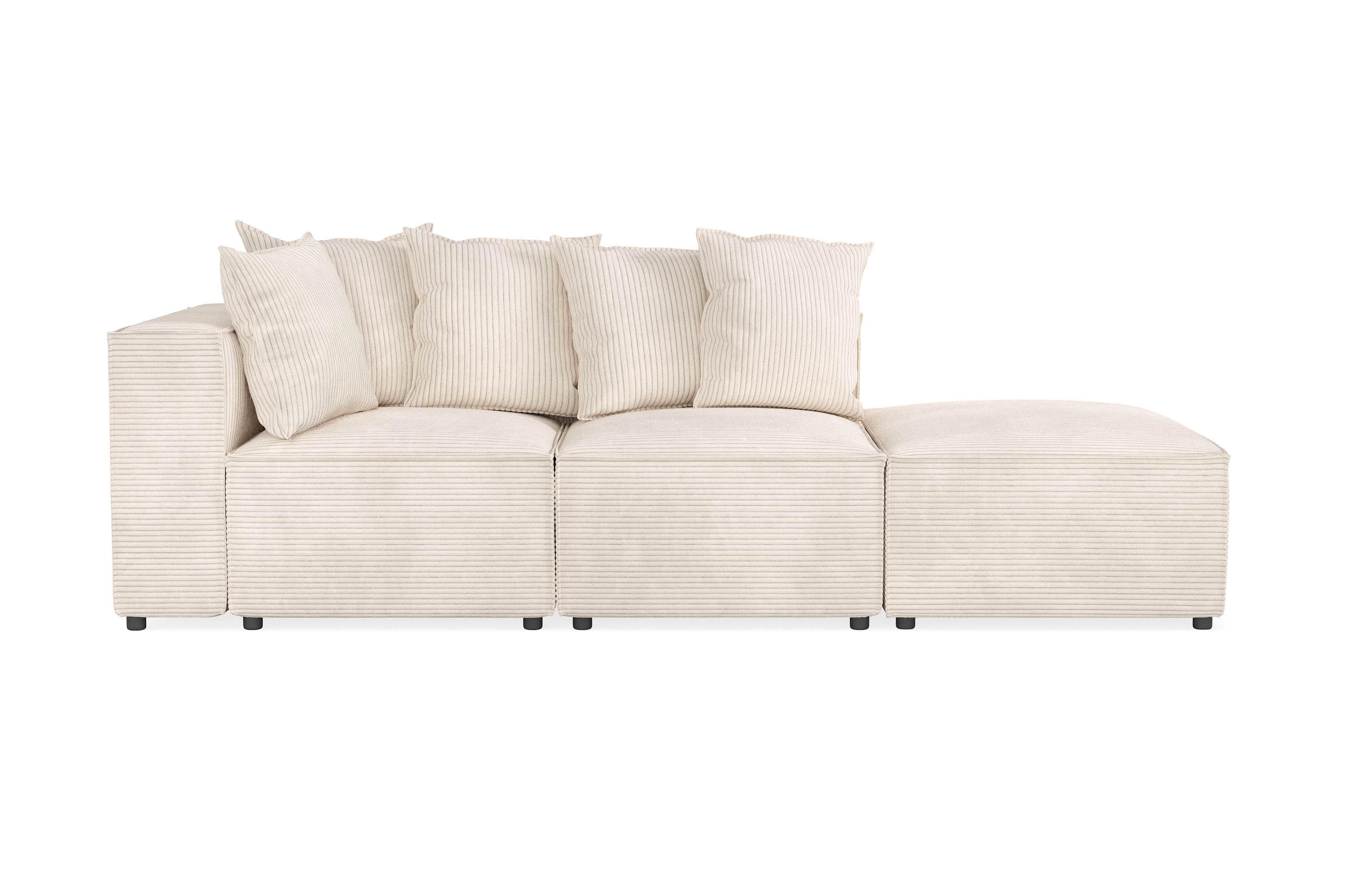 Cubo 3-sits Djup Modulsoffa Fotpall i Manchester Beige
