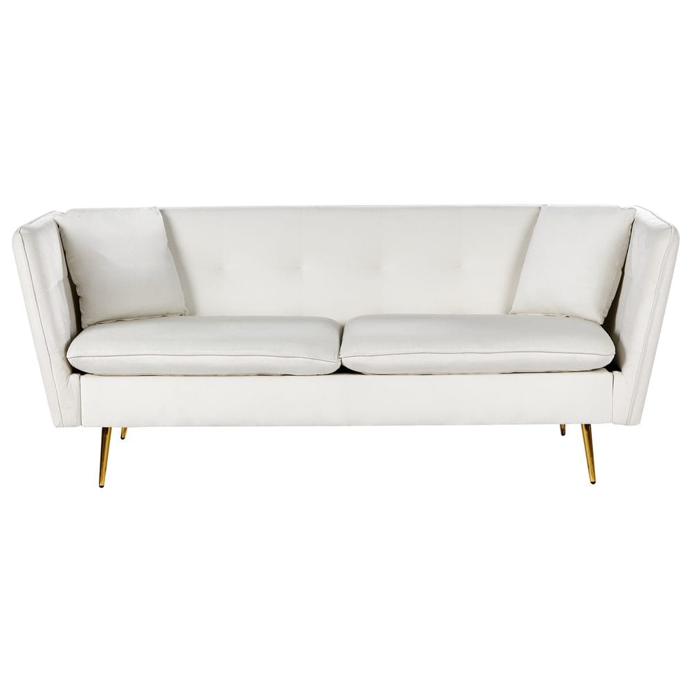 3-sits soffa Frederica - Vitt, guld/Sammet