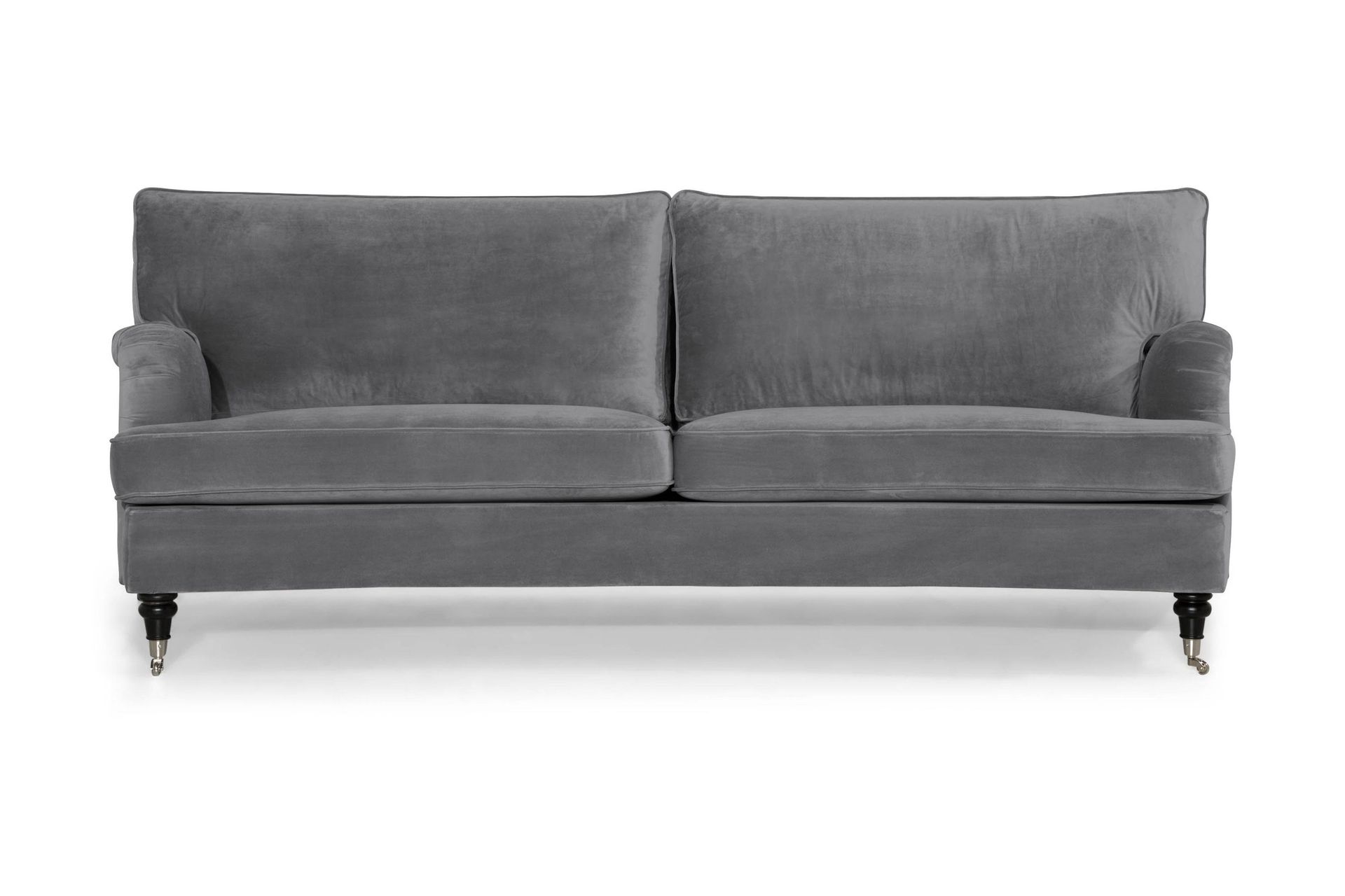 Howard soffa utan divan & sch&auml;slong Bloomington Howard Classic Sammetssoffa 3,5-sits Vera 2, Gr&aring; Sammet -