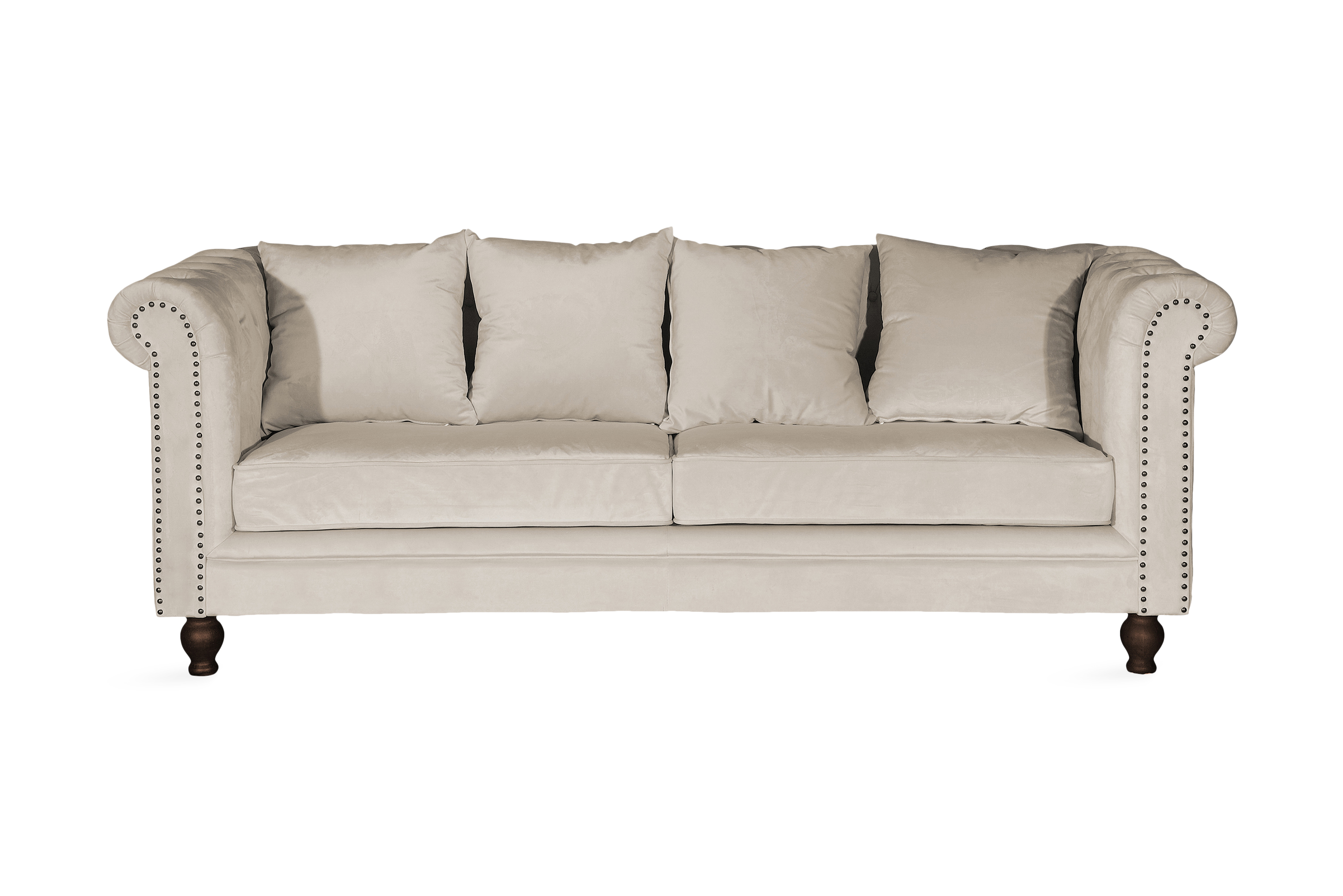 Velvet Sammetssoffa 3-sits Beige
