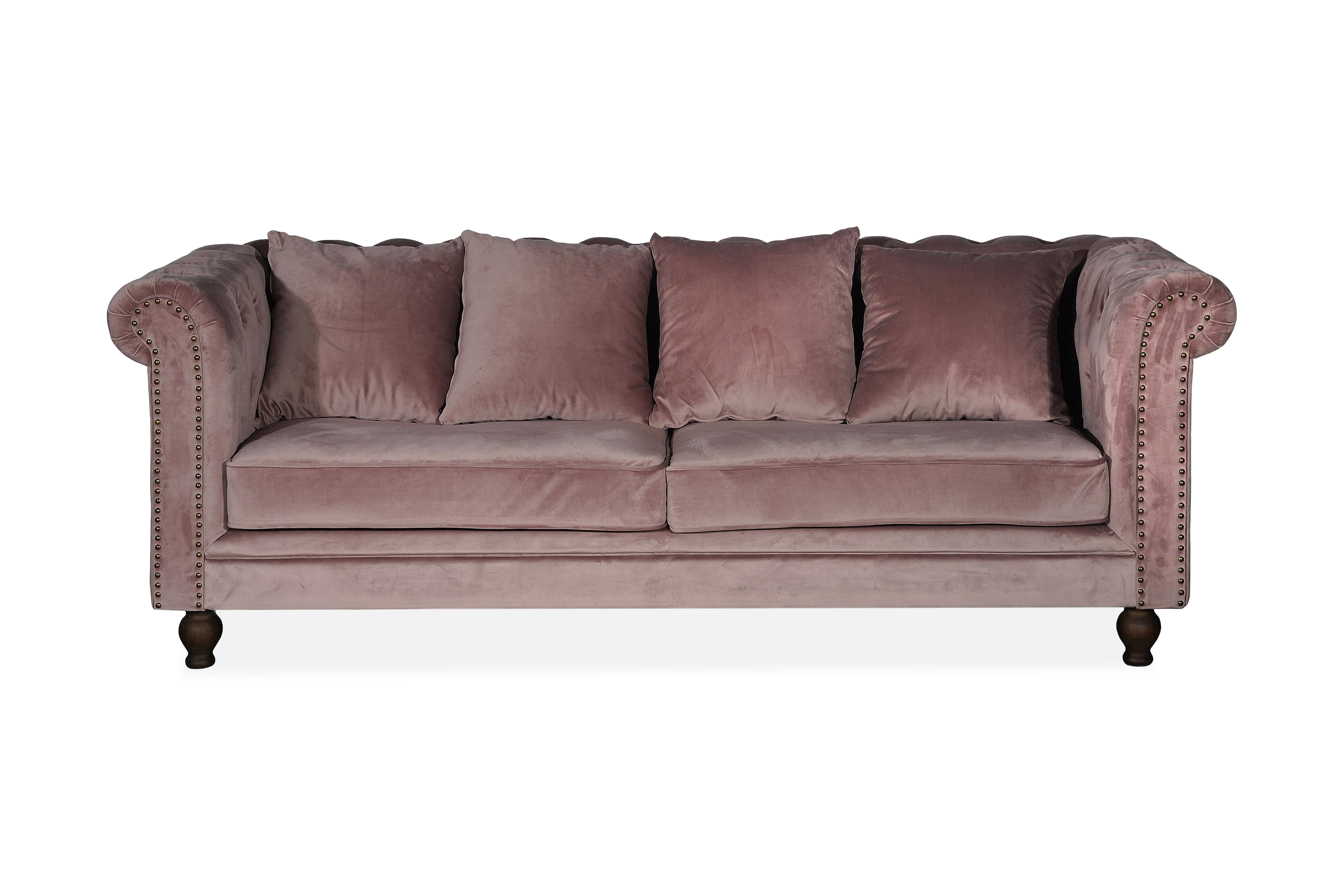 Velvet Sammetssoffa 3-sits Rosa