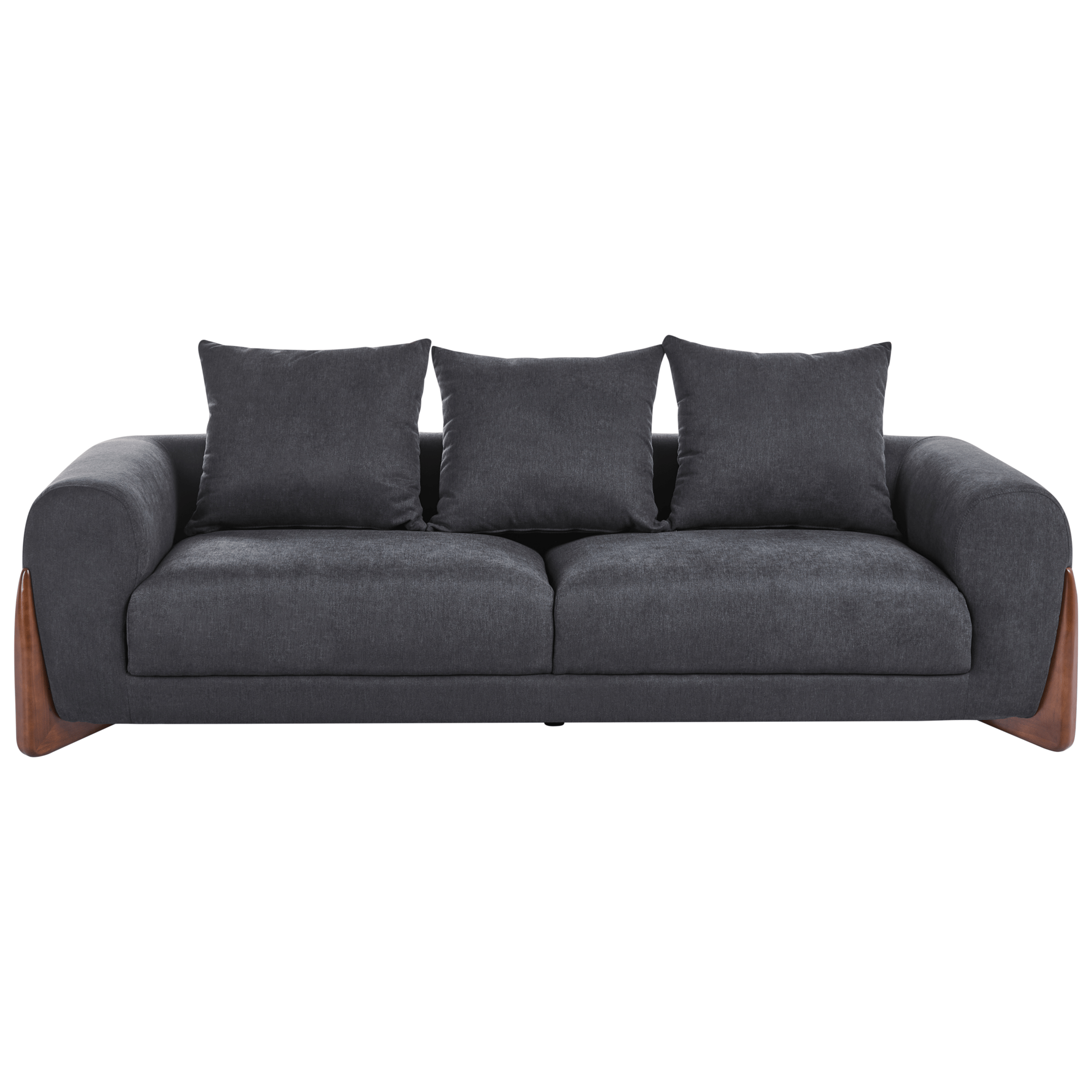 3-sits soffa Vinliden - Mörkbrun, Svart