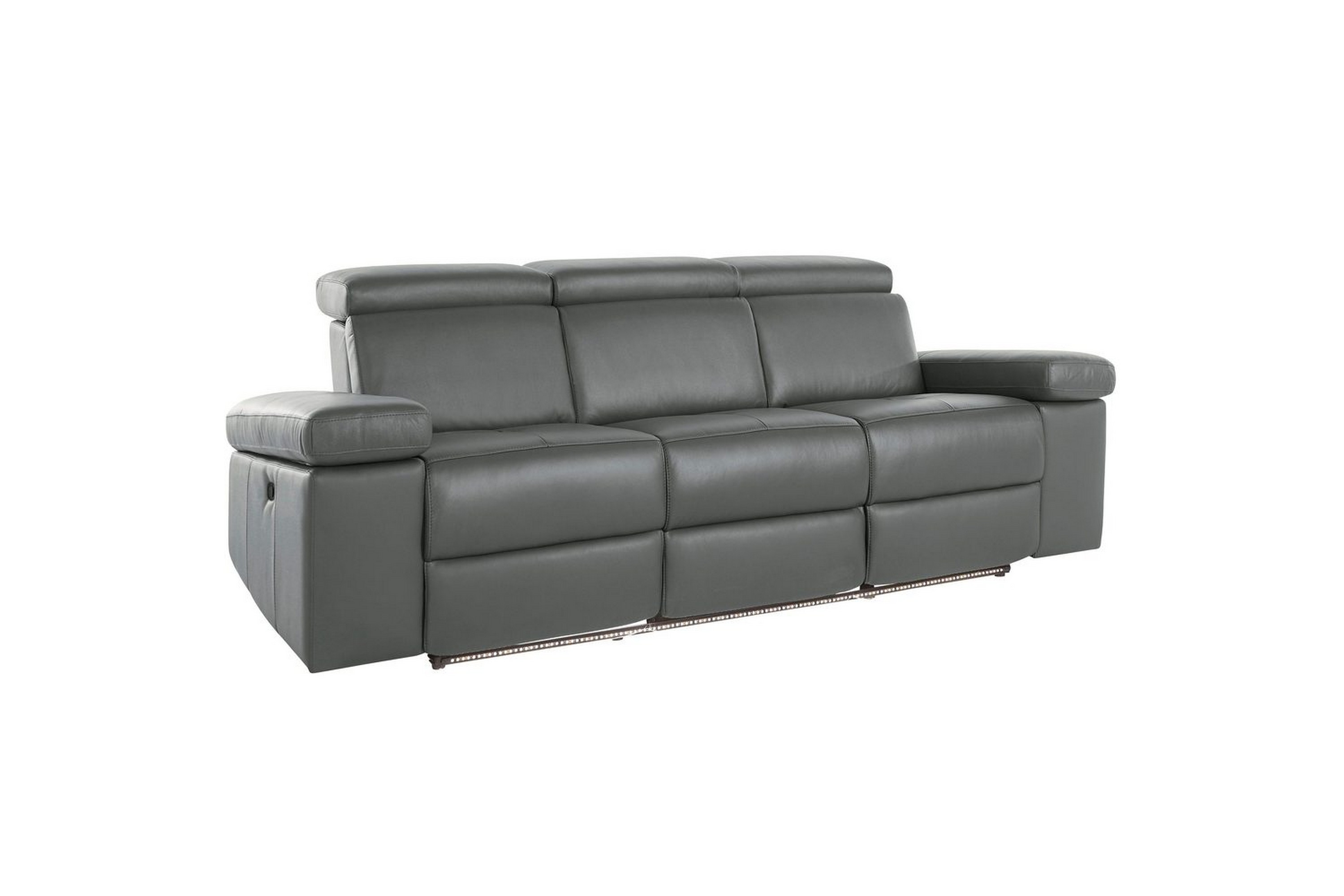 3-sitssoffa rayland grå, läder/pu, elektrisk vilstol - grå, läder/pu, elektrisk vilstol