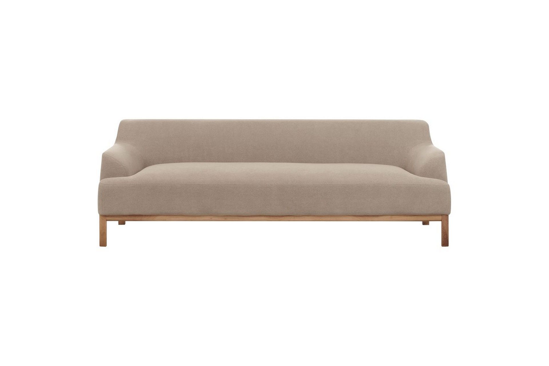 3-sitssoffa Sosjo Taupe, ljust trä - Taupe, ljust trä