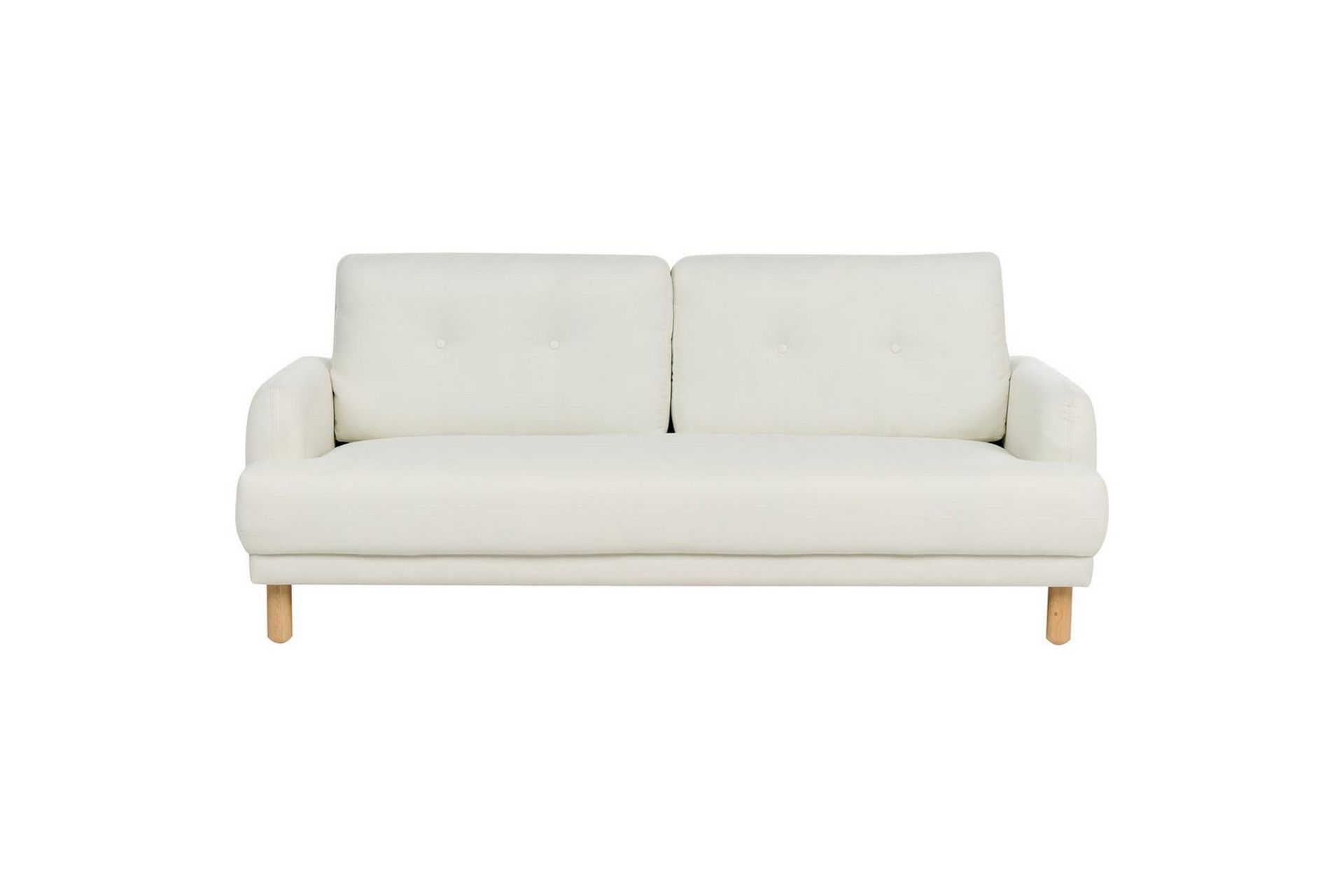 3-sitssoffa Tuve Off-white, ljust trä, Polyester - Off-white, ljust trä, Polyester
