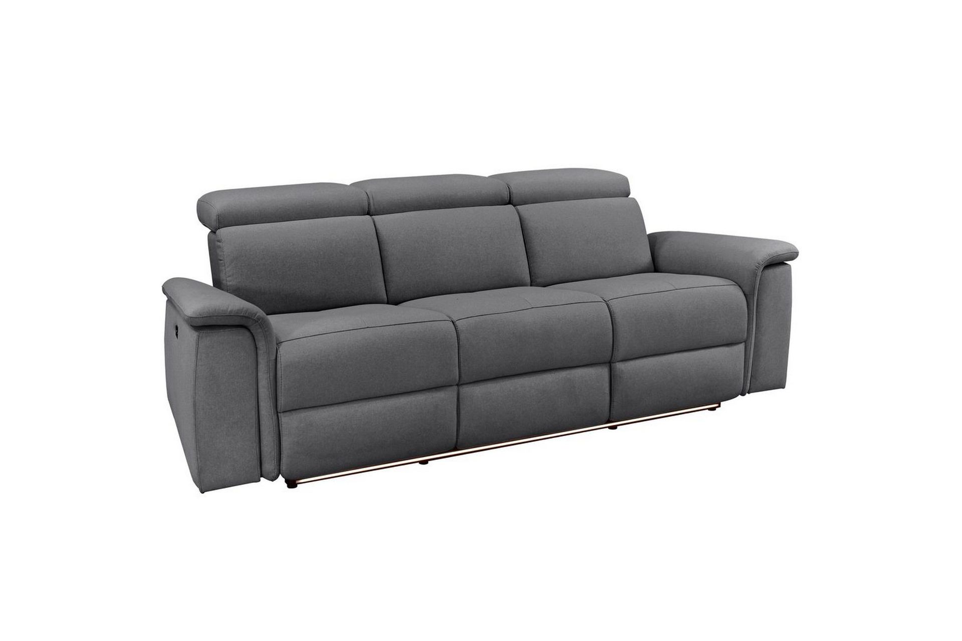 3-sitssoffa Pareli Gr&aring;, Sunday tyg, Elektrisk vilstol - Gr&aring;, Sunday tyg, Elektrisk vilstol