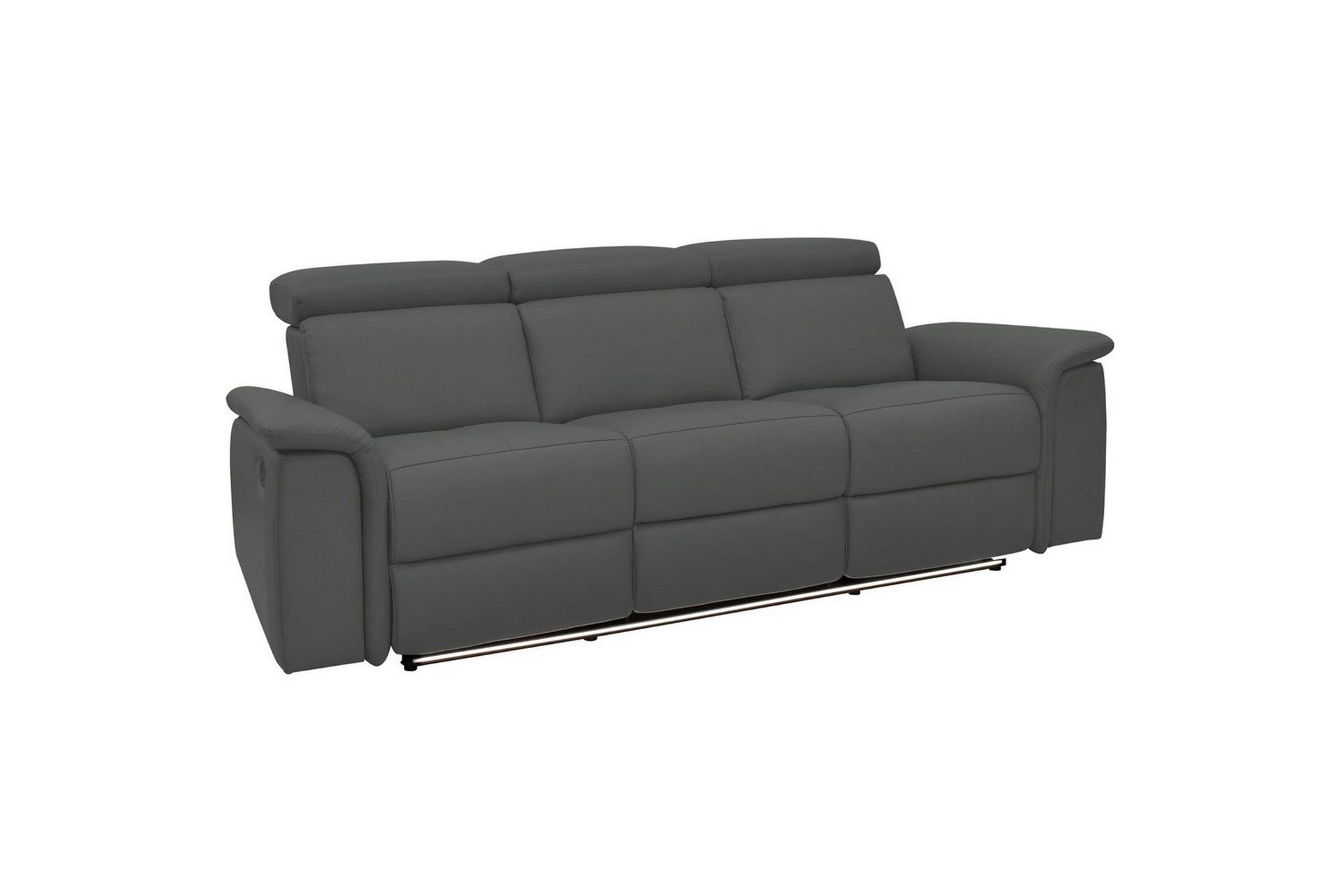 3-sitssoffa Pareli Gr&aring;, PU, Elektrisk vilstol - Gr&aring;, PU, Elektrisk vilstol