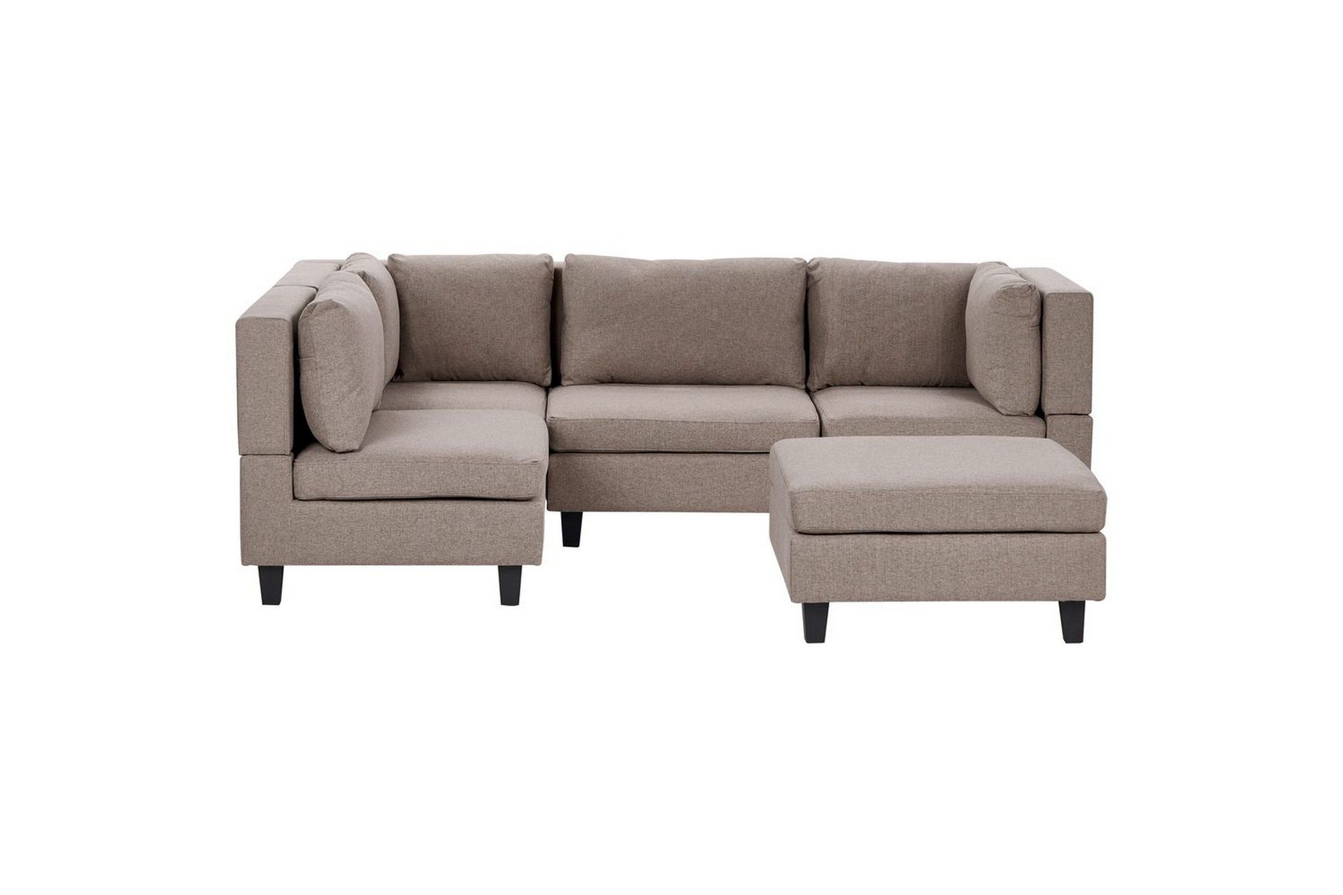 4-sits Hörnsoffa med fotpall Unstad Brun/Svart - Brun/Svart