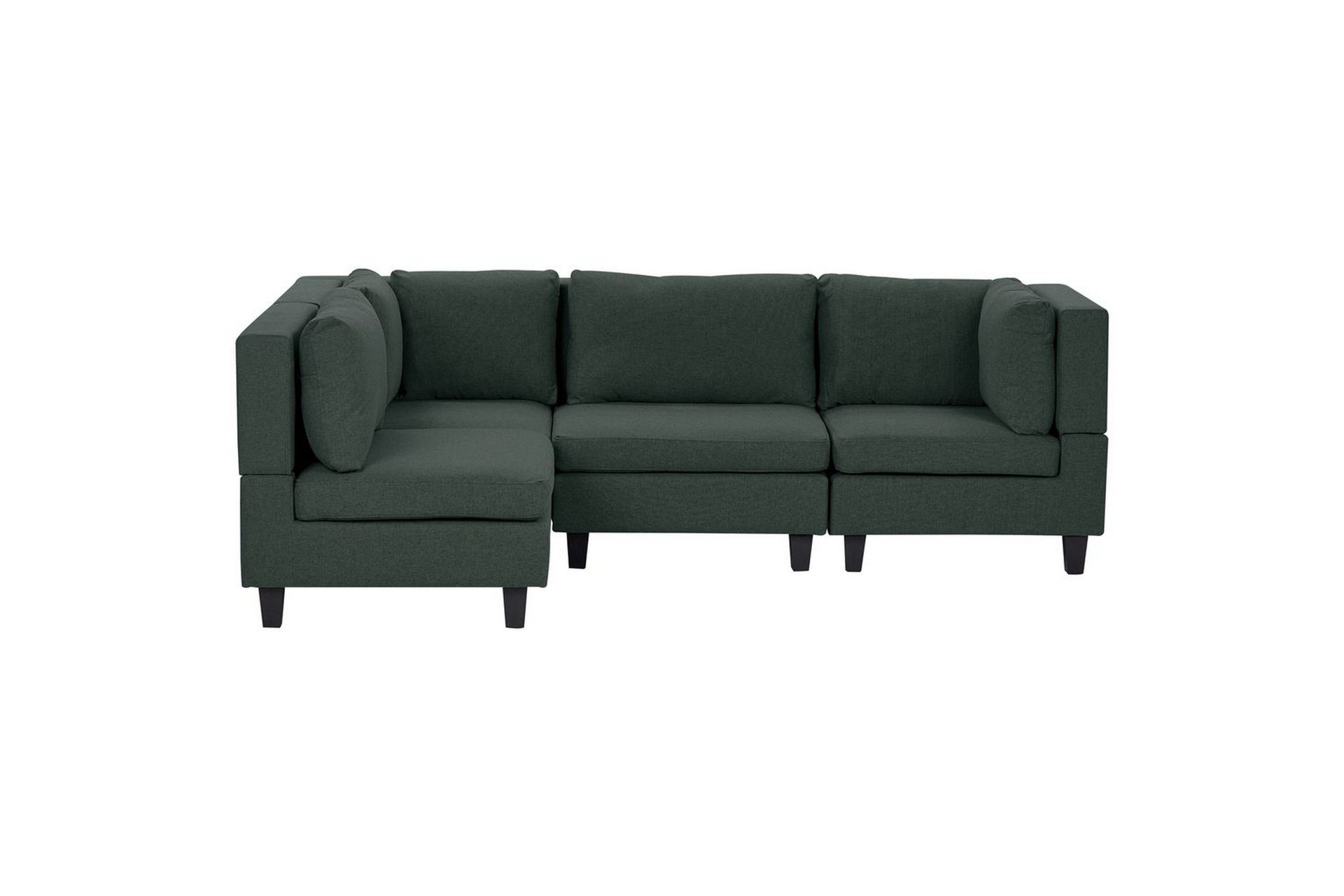 4-sits Hörnsoffa Unstad Grön/Svart, Högervänd, Polyester - Grön/Svart, Högervänd, Polyester