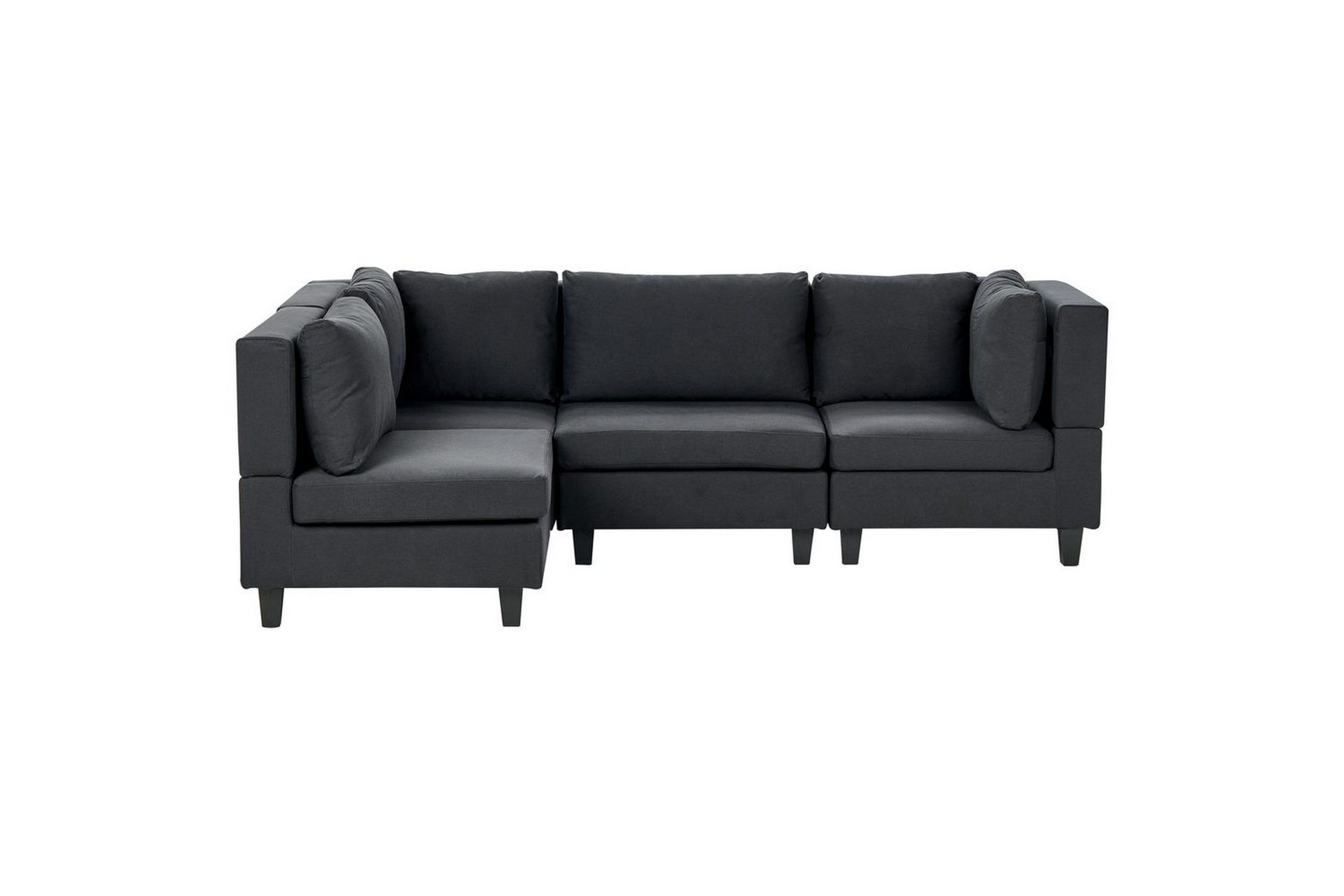 4-sits H&ouml;rnsoffa Unstad Svart, H&ouml;gerv&auml;nd, Polyester - Svart, H&ouml;gerv&auml;nd, Polyester