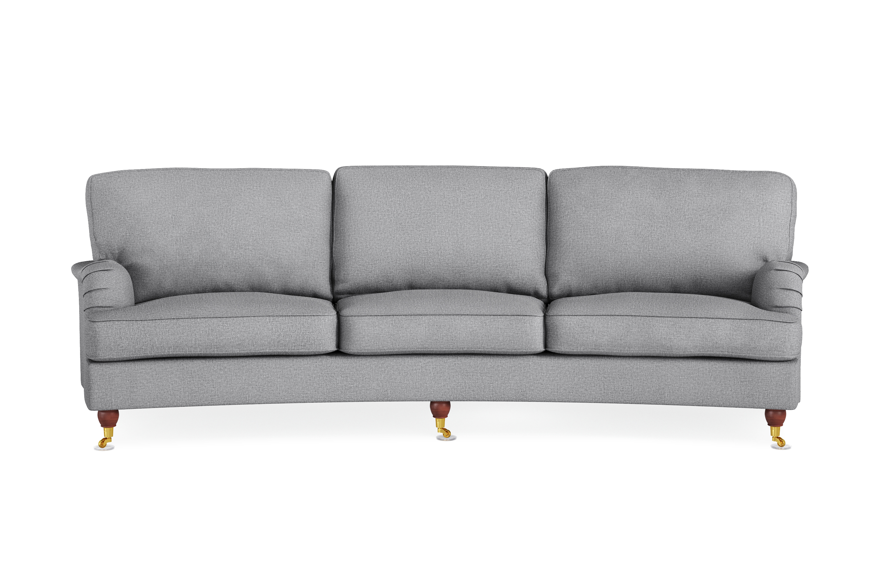Howard Lyx 4-sits Svängd Tygsoffa Ljusgrå