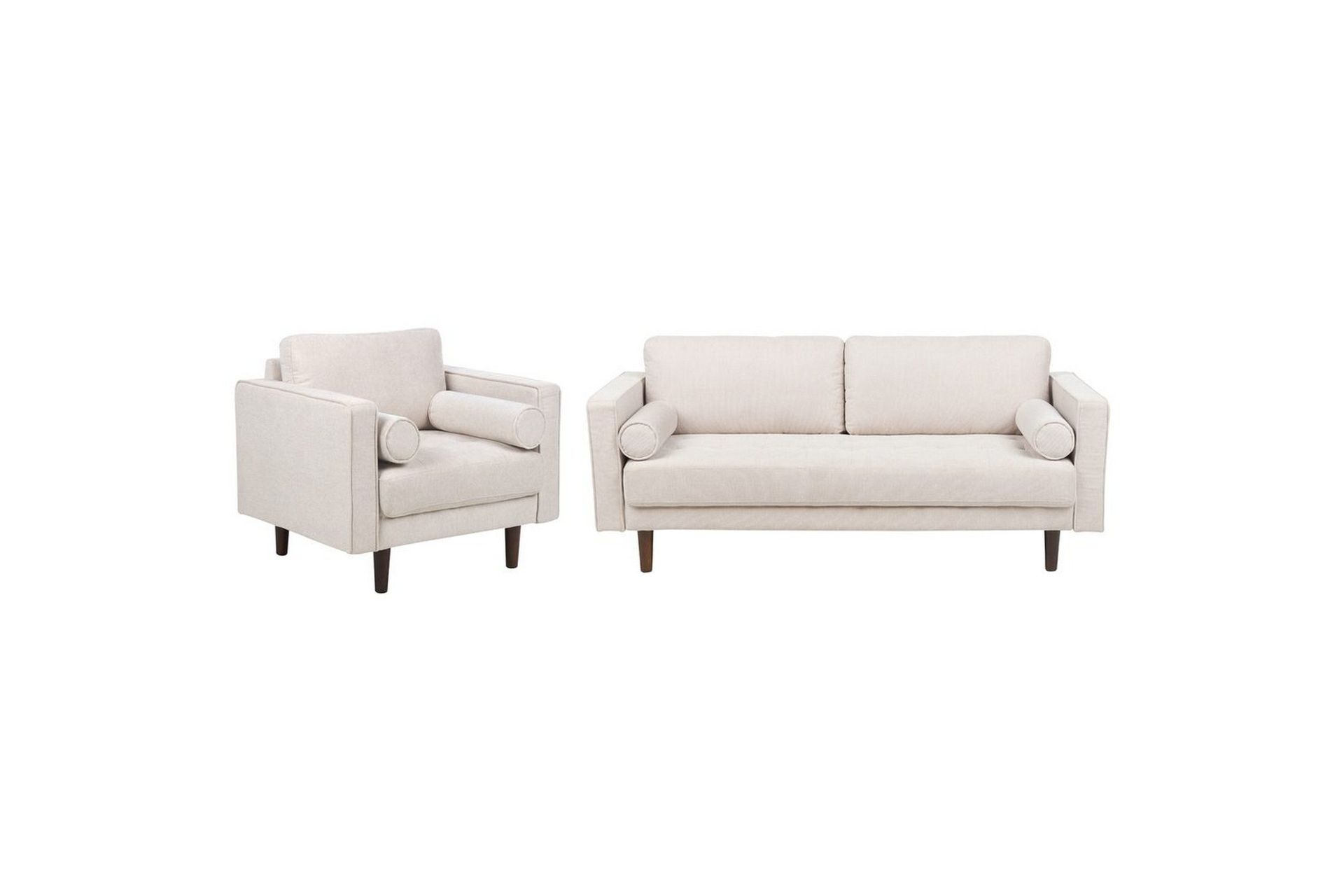 4-sits Soffgrupp Nurmo Beige/mörkt trä - Beige/mörkt trä