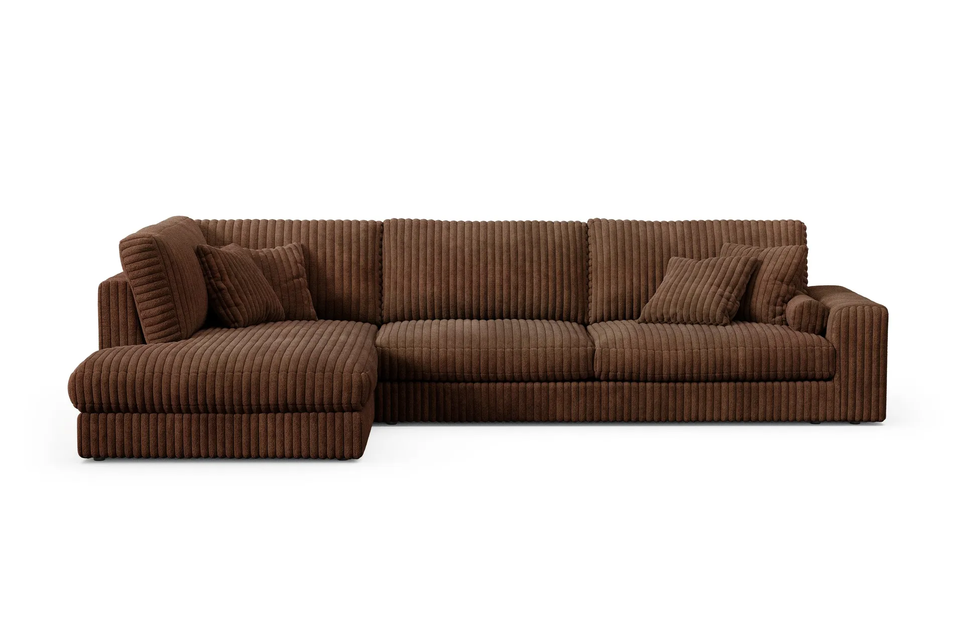 Adels&ouml; by Gynning 5-sits V&auml;nsterv&auml;nd Djup Soffa med Divan i Manchester - M&ouml;rkbrun