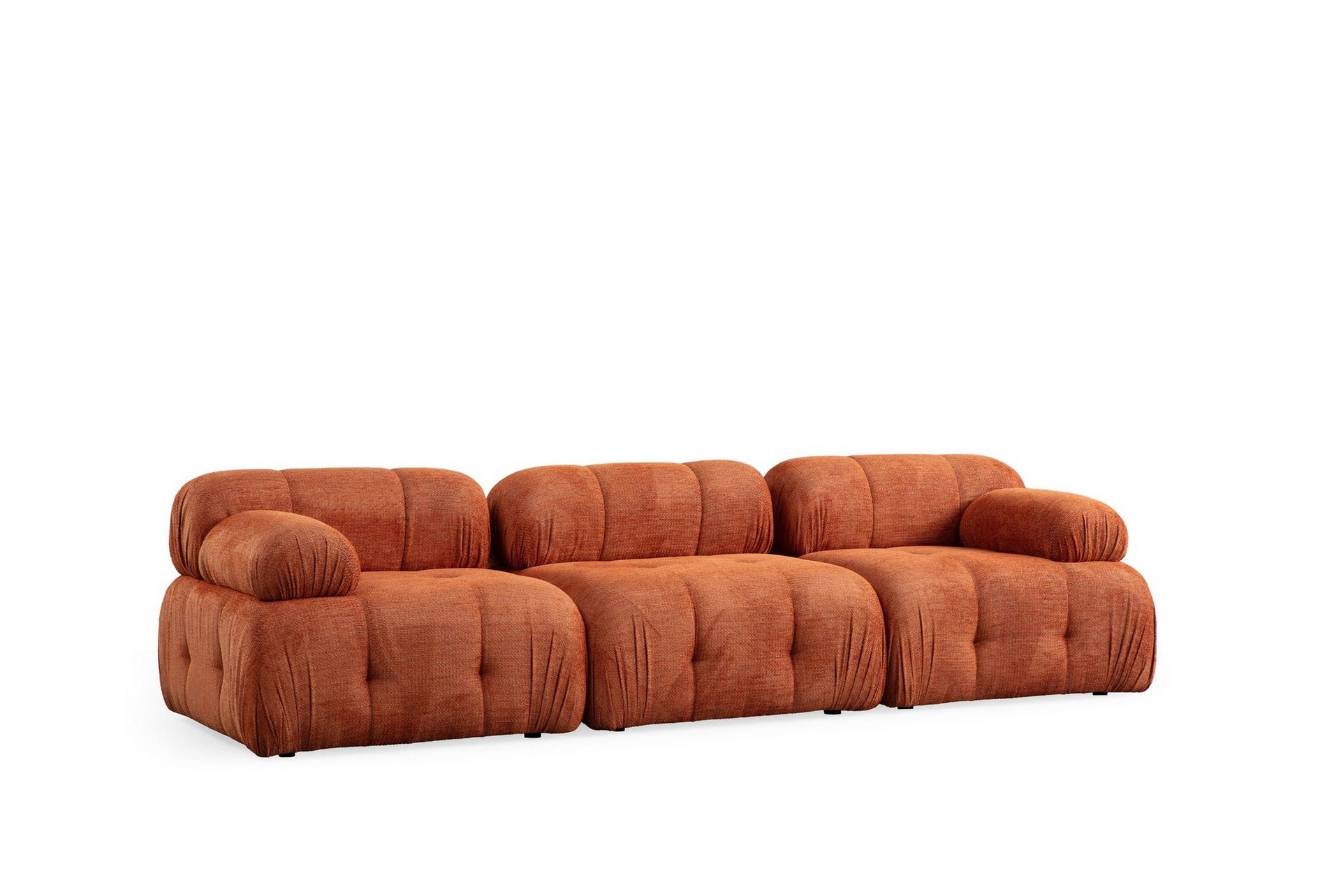 Belgin Bubblig Soffa 3-sits med fasta armst&ouml;d - Orange