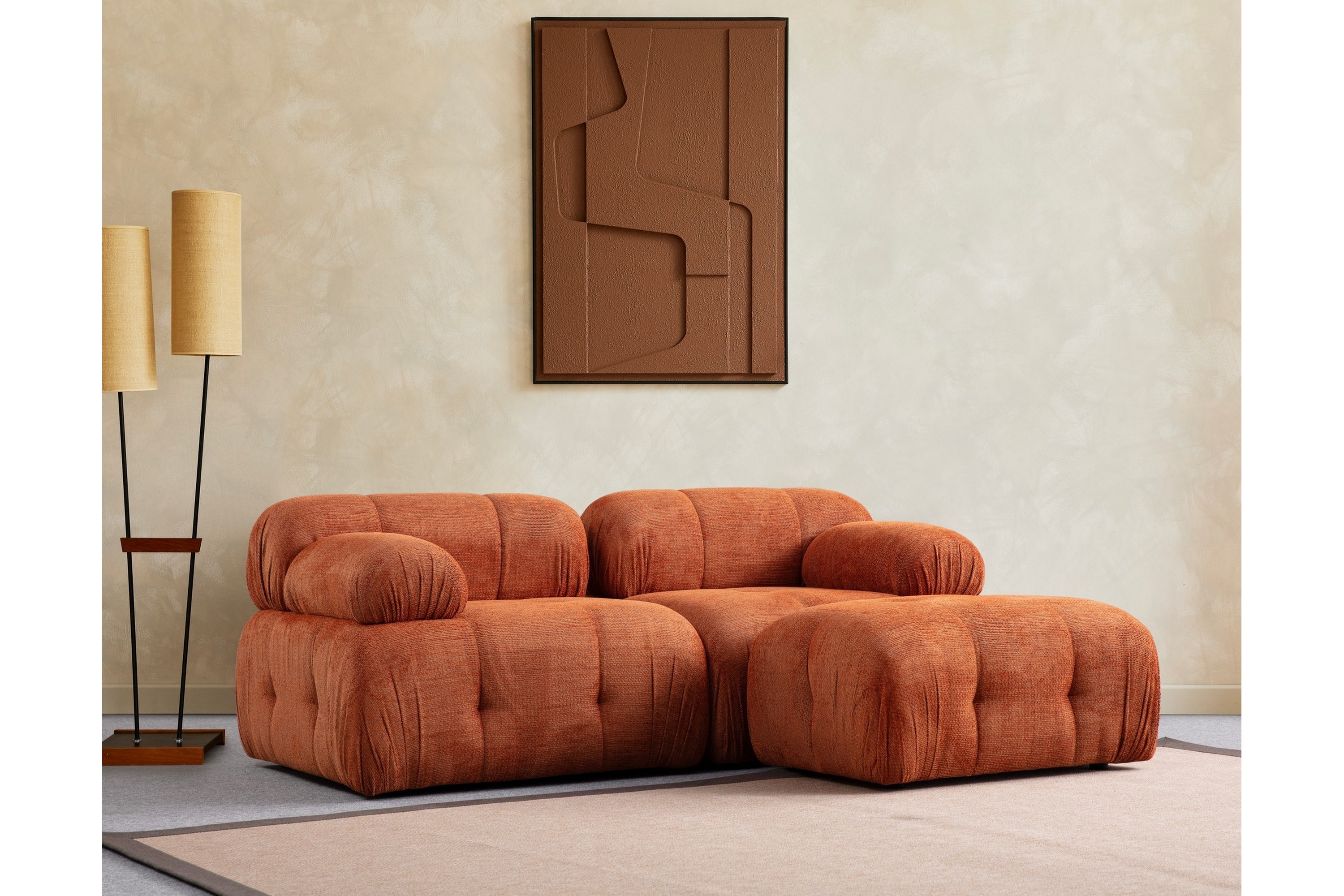 Bengul Soffa med Divan 2-sits Orange