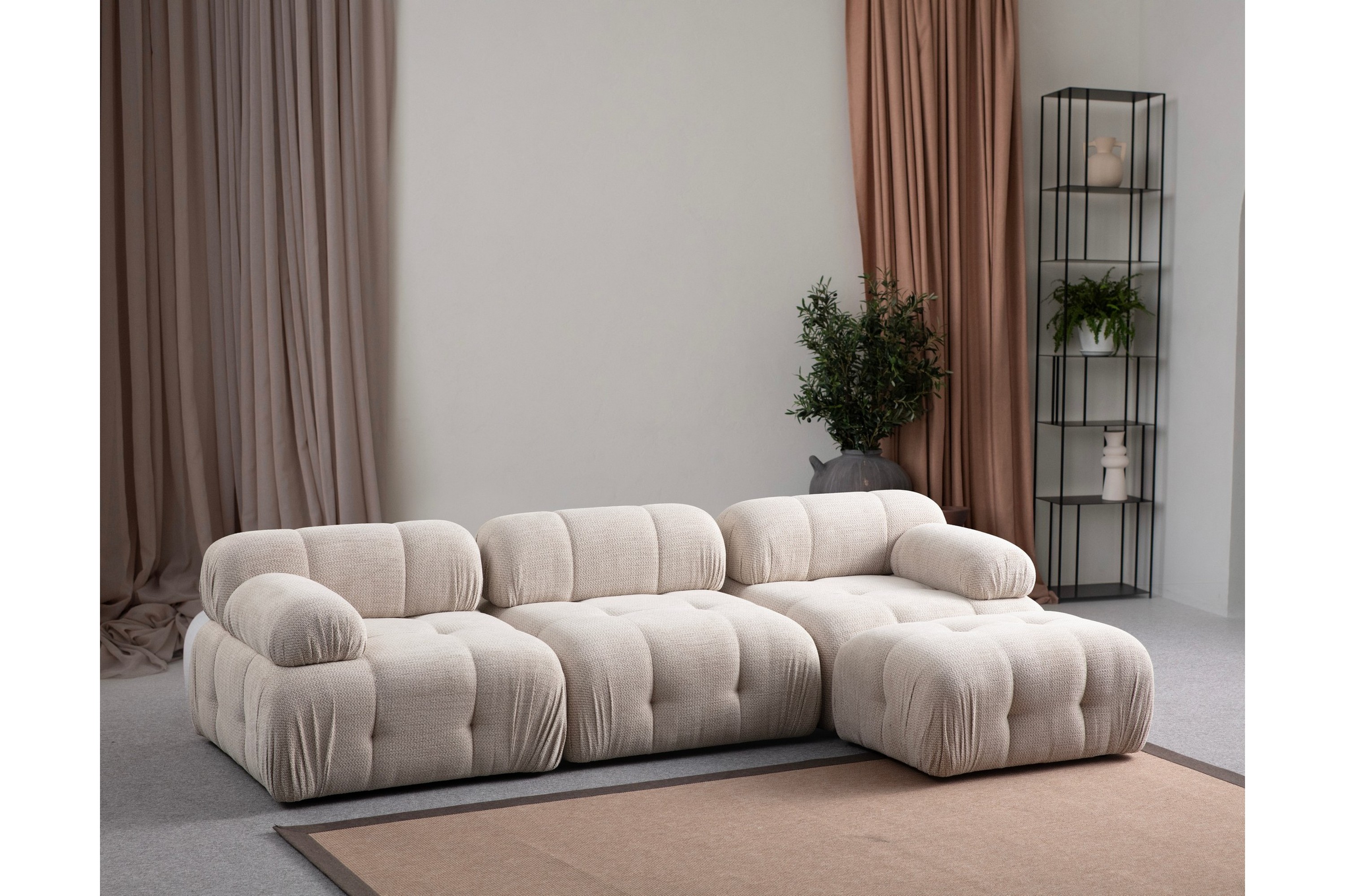 Bengul Soffa med Divan 3-sits Cream