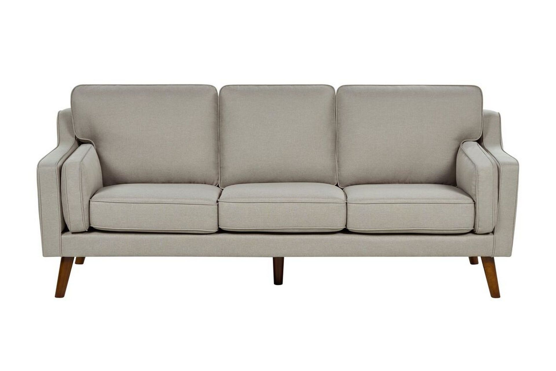 Bertha Soffa 3-sits - Beige/Mörkt trä