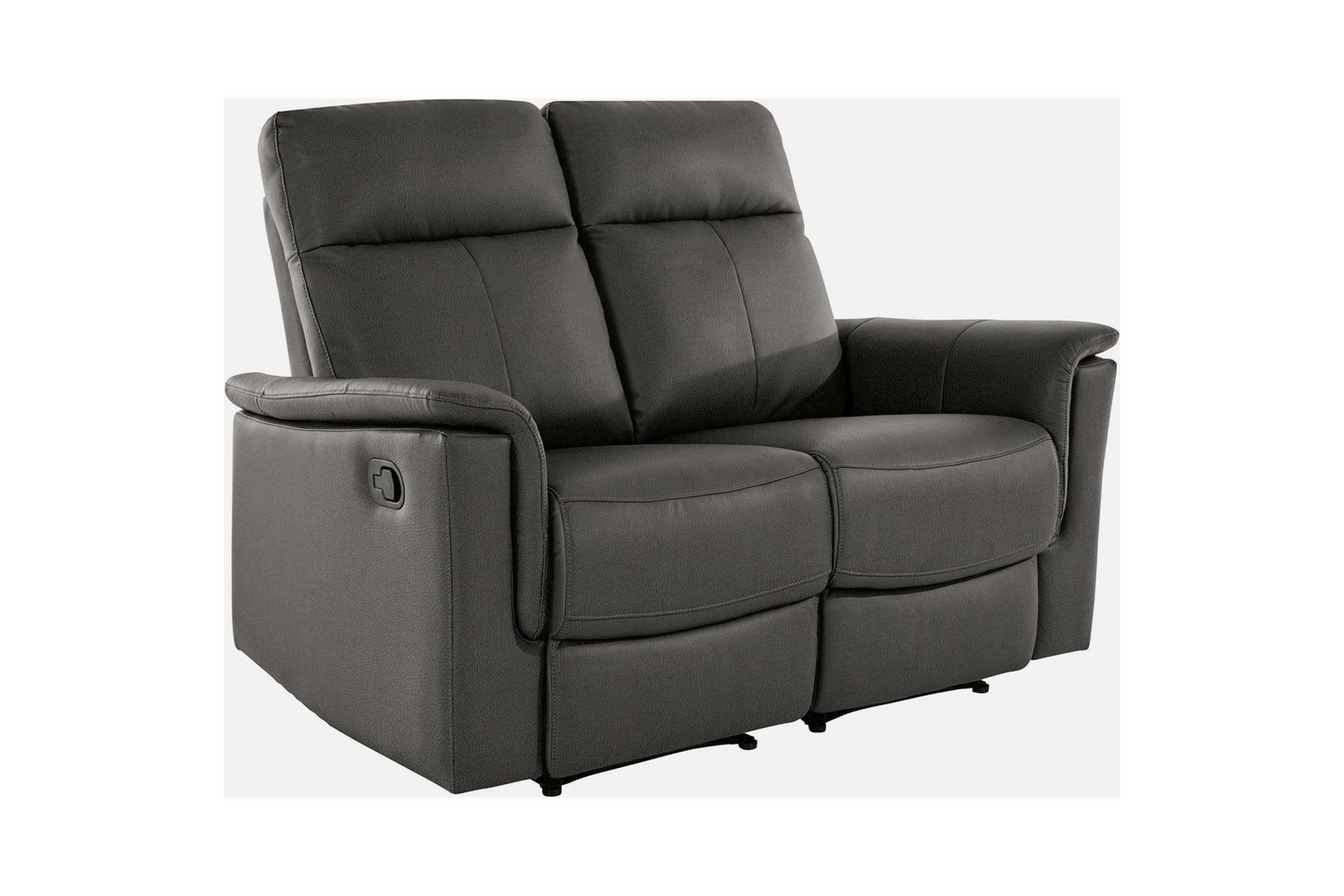 2-sitssoffa southbrook grå, pu/trä/metall, manuell vilstol - grå, pu/trä/metall, manuell vilstol