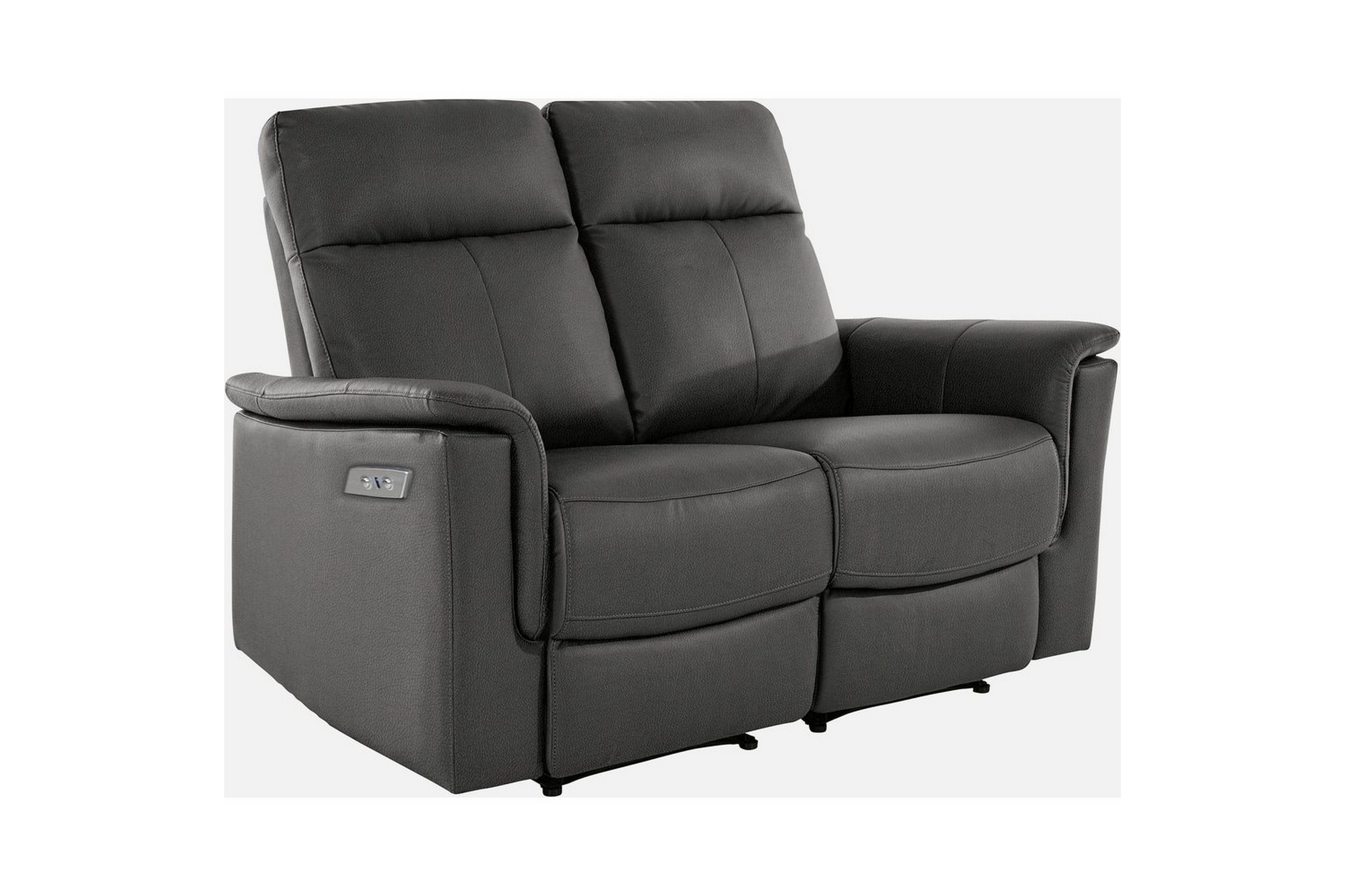 2-sitssoffa southbrook grå, pu/trä/metall, elektrisk vilstol - grå, pu/trä/metall, elektrisk vilstol