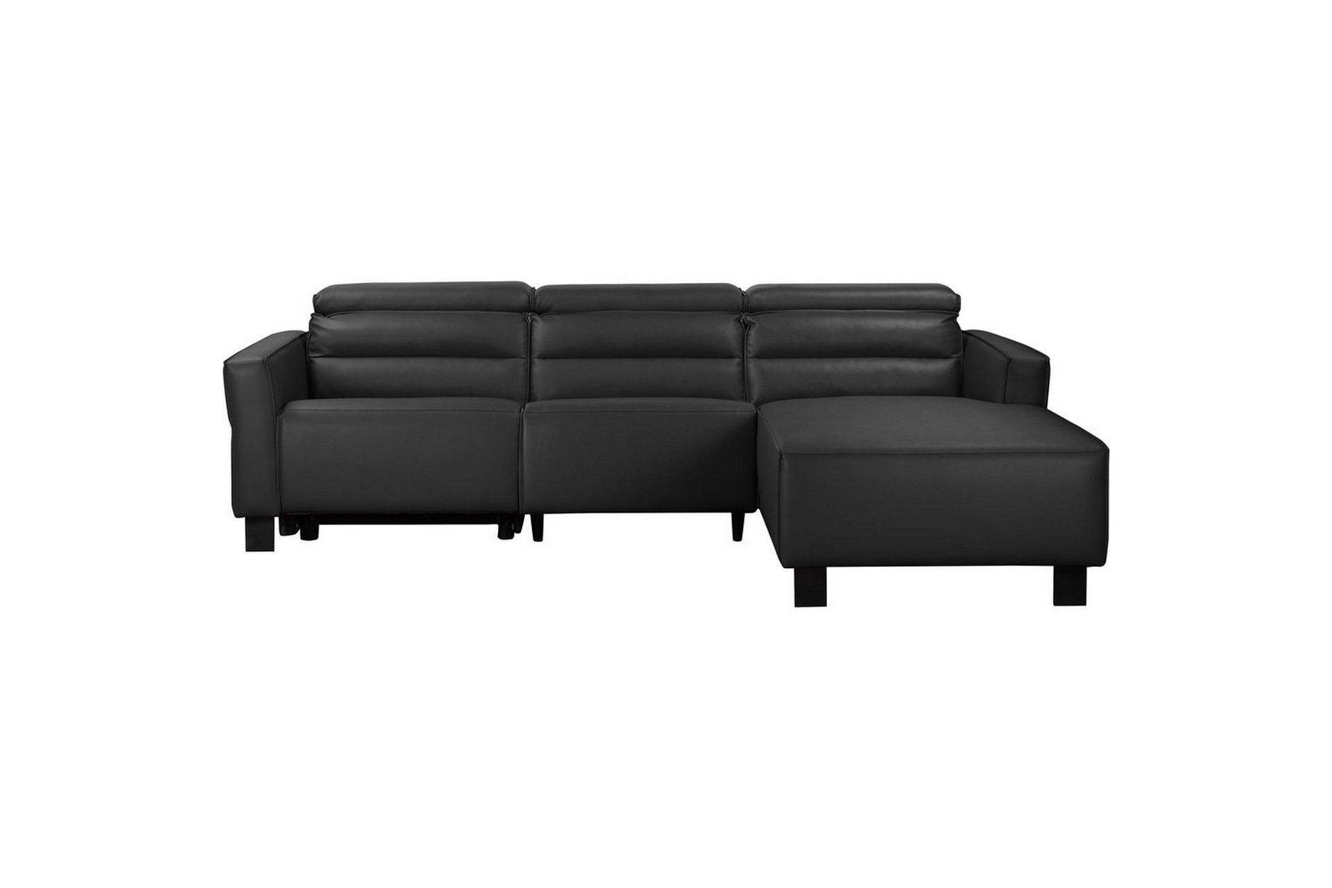 Reclinersoffa med h&ouml;rn Loft24 H&ouml;rnsoffa Loft24 Carpari med manuell recliner Black Right-faced Belfast fabric -