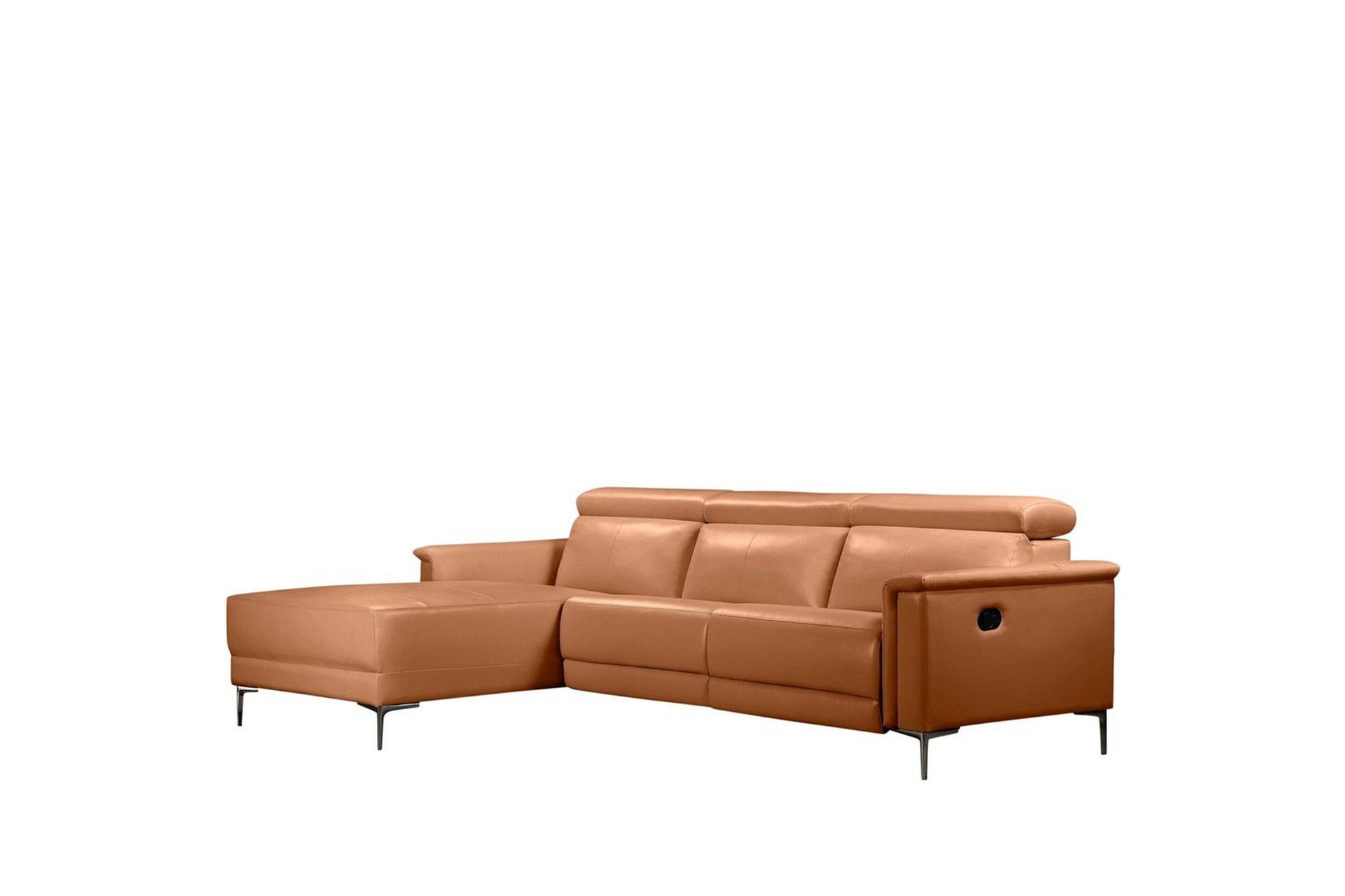 H&ouml;rnsoffa 3-sits Lund Cognac, PU, V&auml;nster Manuell F&aring;t&ouml;lj - Cognac, PU, V&auml;nster Manuell F&aring;t&ouml;lj