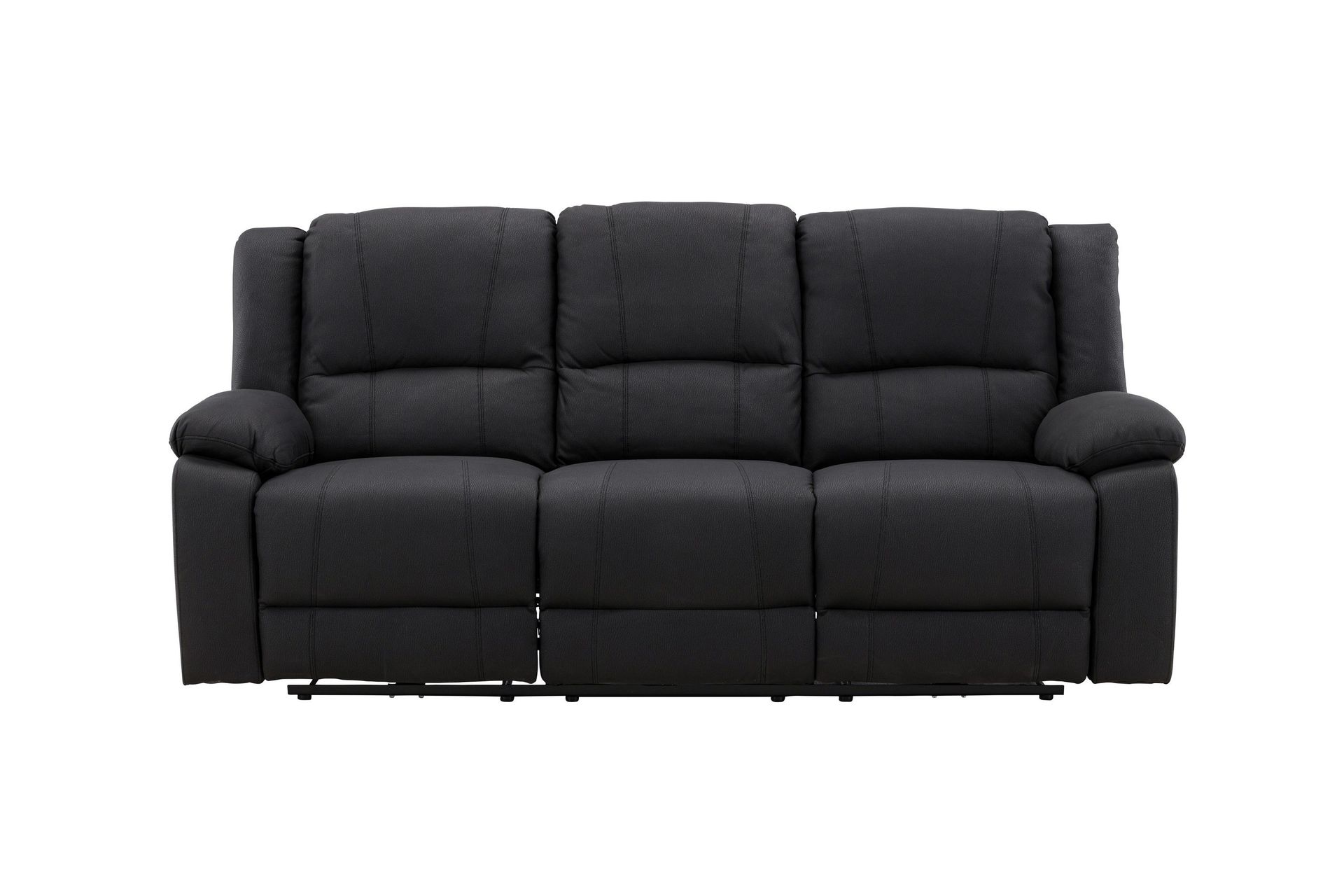 Reclinersoffa med h&ouml;rn Comfort Living Singapore Reclinersoffa 3 sits Konstl&auml;der Black -
