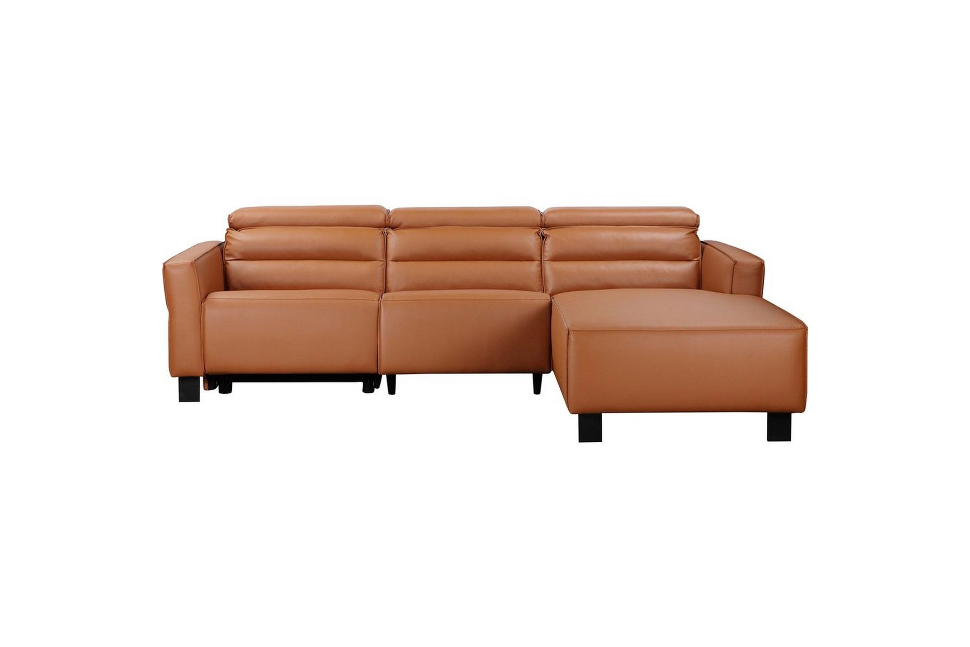 Reclinersoffa med h&ouml;rn Loft24 Carpari Reclinersoffa 3-sits Brown Right-faced Artificial leather -