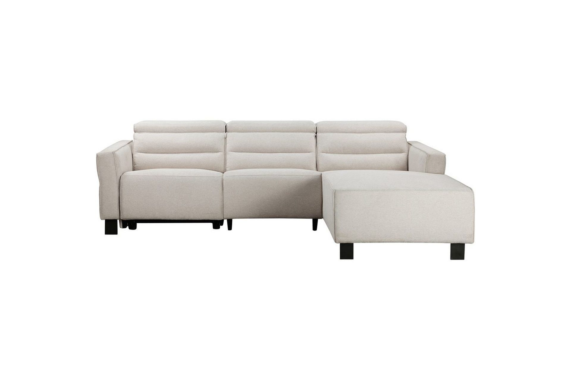 Reclinersoffa med h&ouml;rn Loft24 Carpari Reclinersoffa 3-sits White Right-faced Belfast fabric -